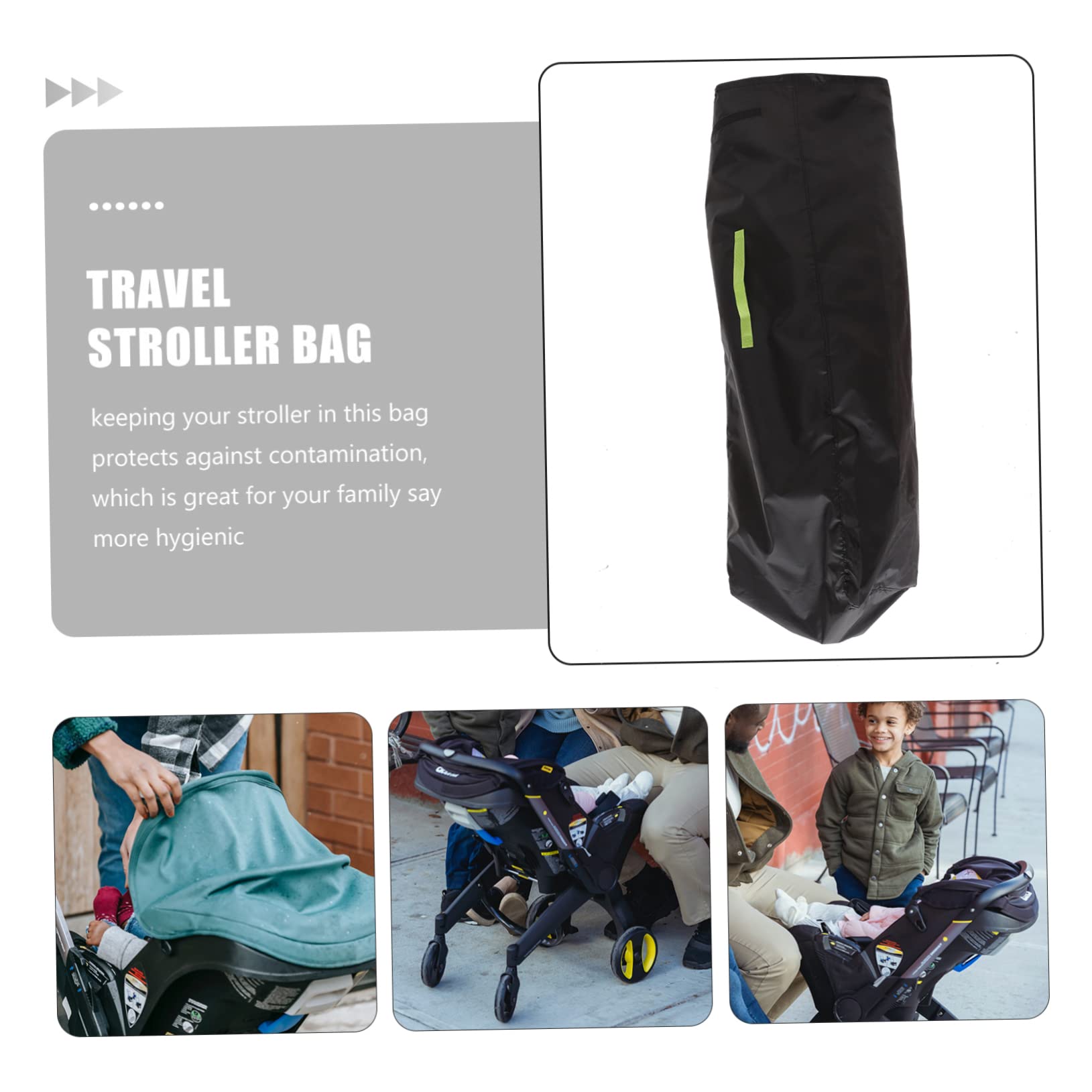 VICASKY Borsa per Passeggino Singolo, Borsa da Viaggio Oxford Nero, Facile da Pulire, Accesso Comodo, per Uso Quotidiano e Viaggio