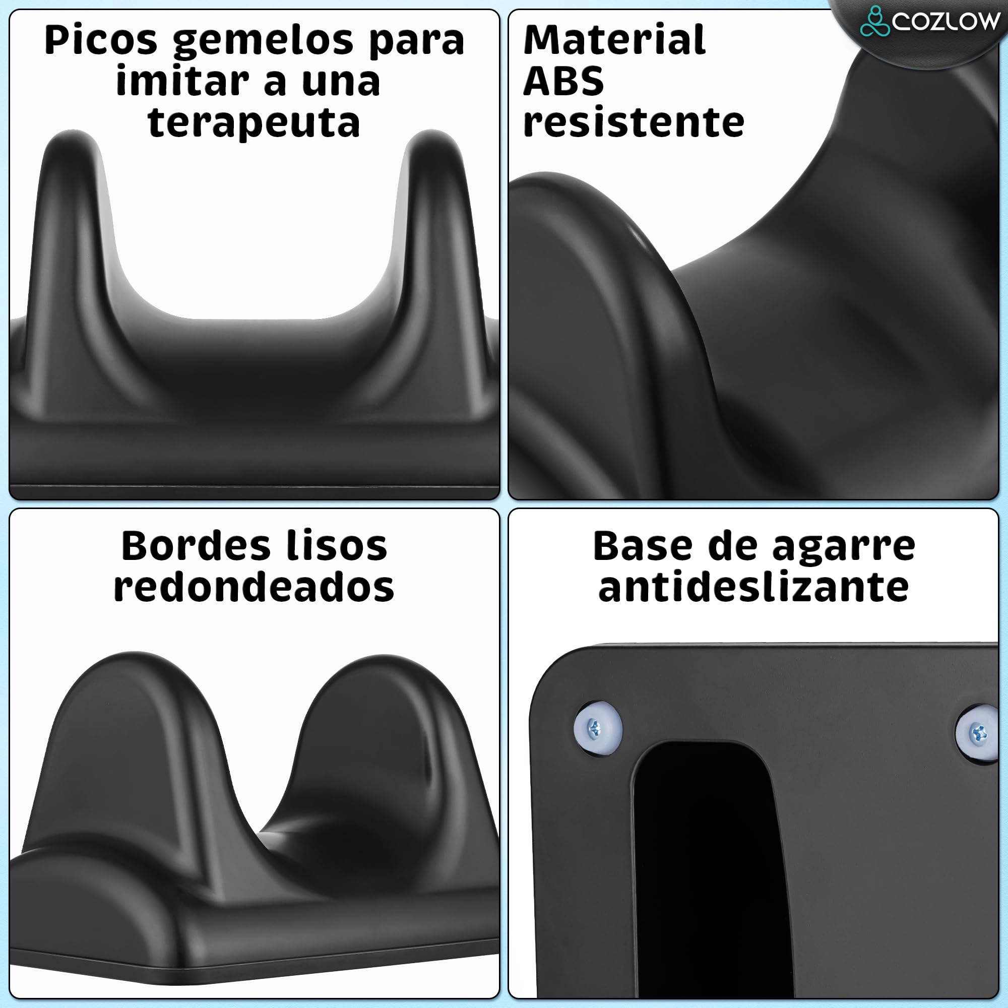 Herramienta de masaje de liberación de psoas - Negro - Estirador muscular flexor de espalda y cadera - Masajeador de tejido profundo de punto gatillo para aliviar el dolor - por Cozlow