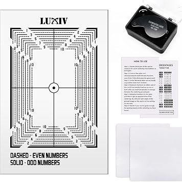 Luxiv Card Grading Centering Tool Kit, Card Center Tool with 30X Magnifying Implement, 2 Pcs Clean Cloth, Centering Guide Center Equipment Right Angle