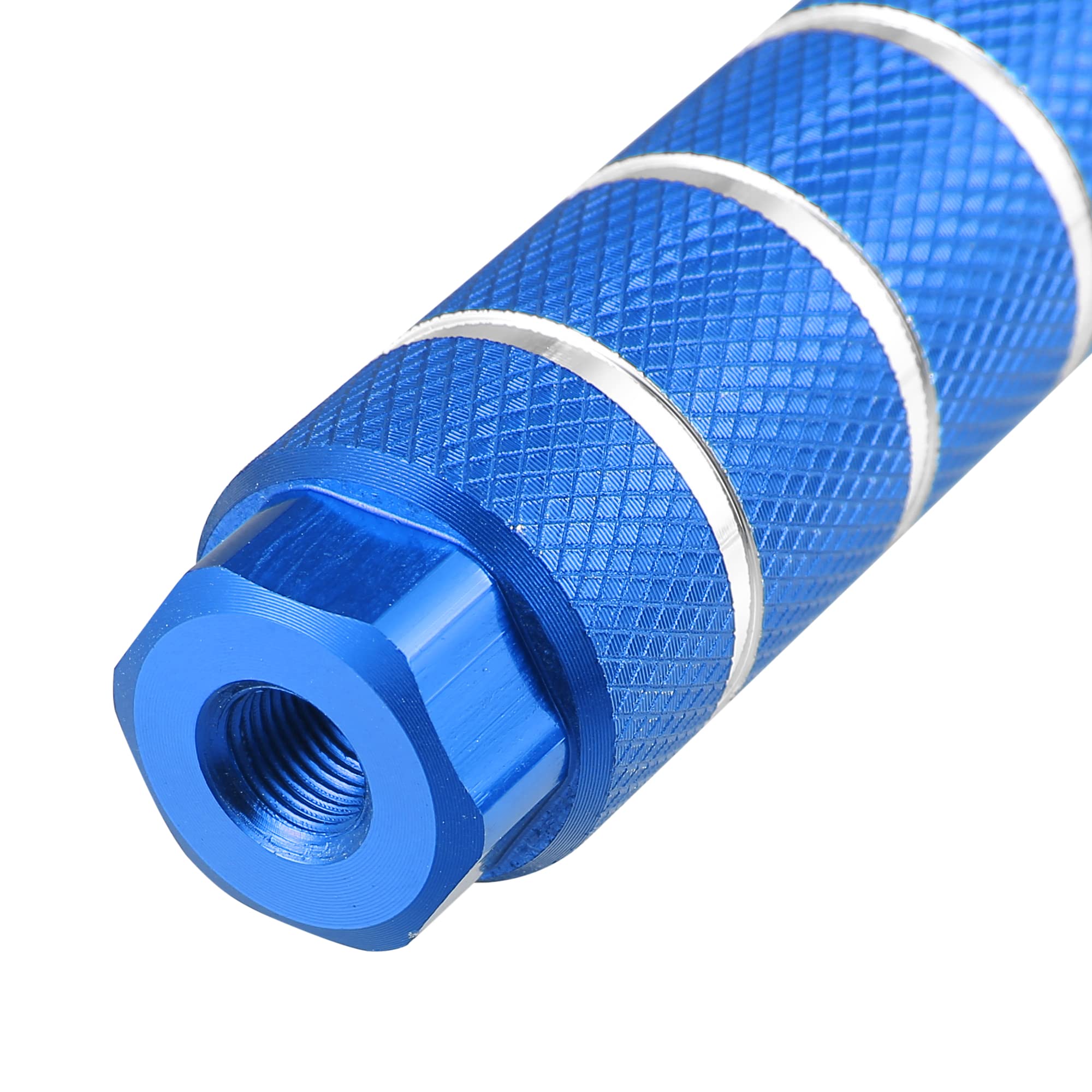 X AUTOHAUX Lot de 4 repose-pieds arrière pour vélo BMX MTB Bleu Compatible avec essieux de 3/8 pouce