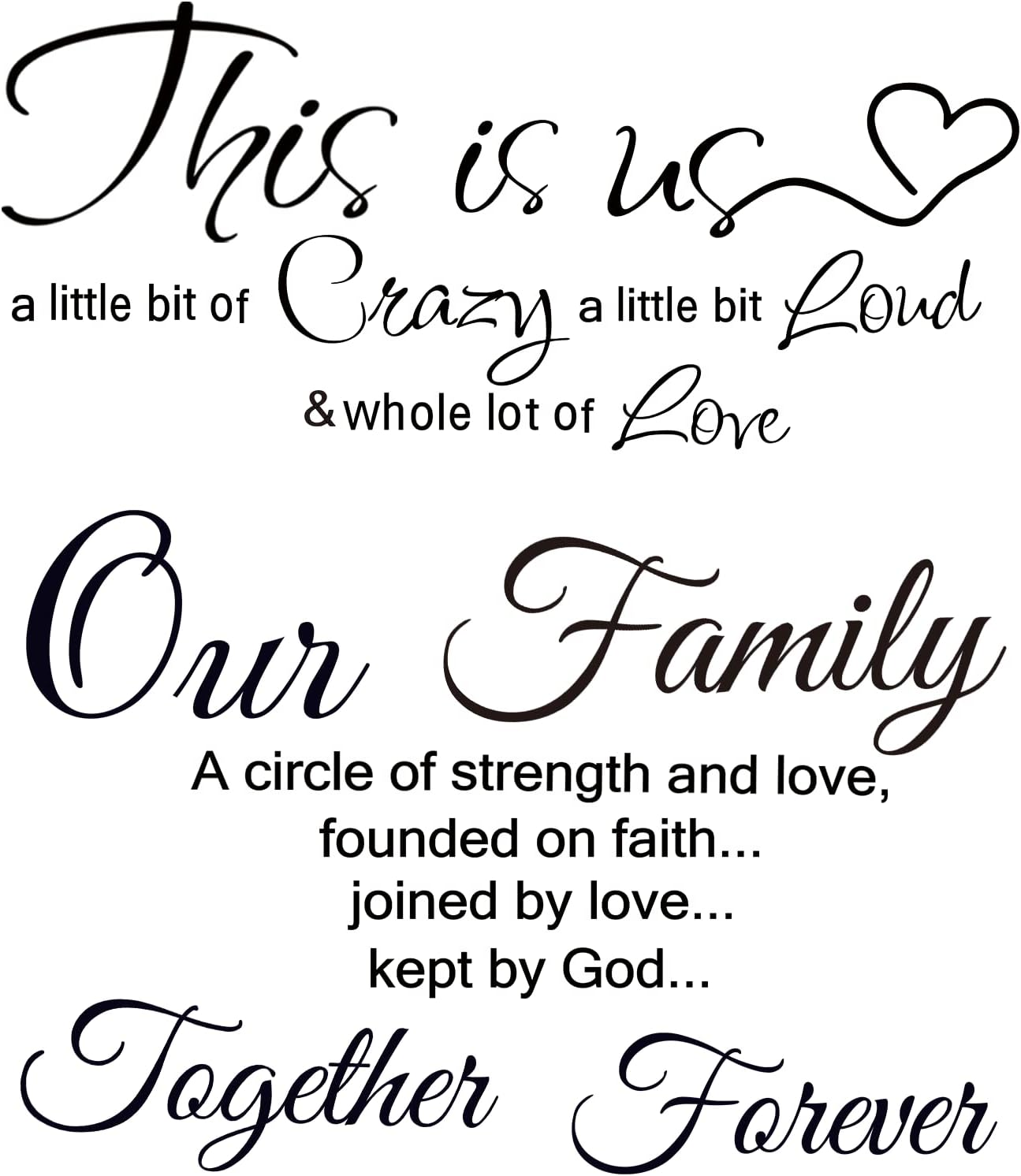 Family Quotes Wall Decals This is Us Wall Decor Vinyl Stickers for Living Room Bedroom Inspirational Art Decorations for Home Office Teen Dorm