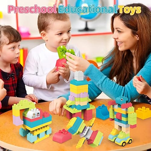 Miniatura 3 de KidEwan Bloques de construcción para niños pequeños, juguetes de bloques de bebé robot, juguetes STEM para bebés, juegos de bloques apilables con