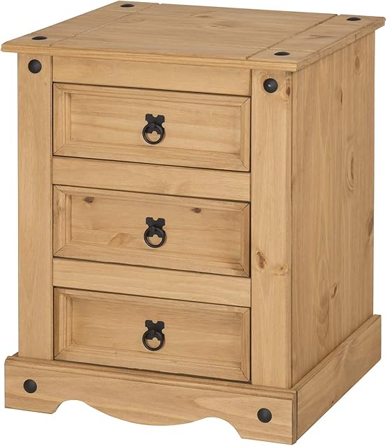 Mercers Furniture Corona 3 Drawer Bedside - Brown