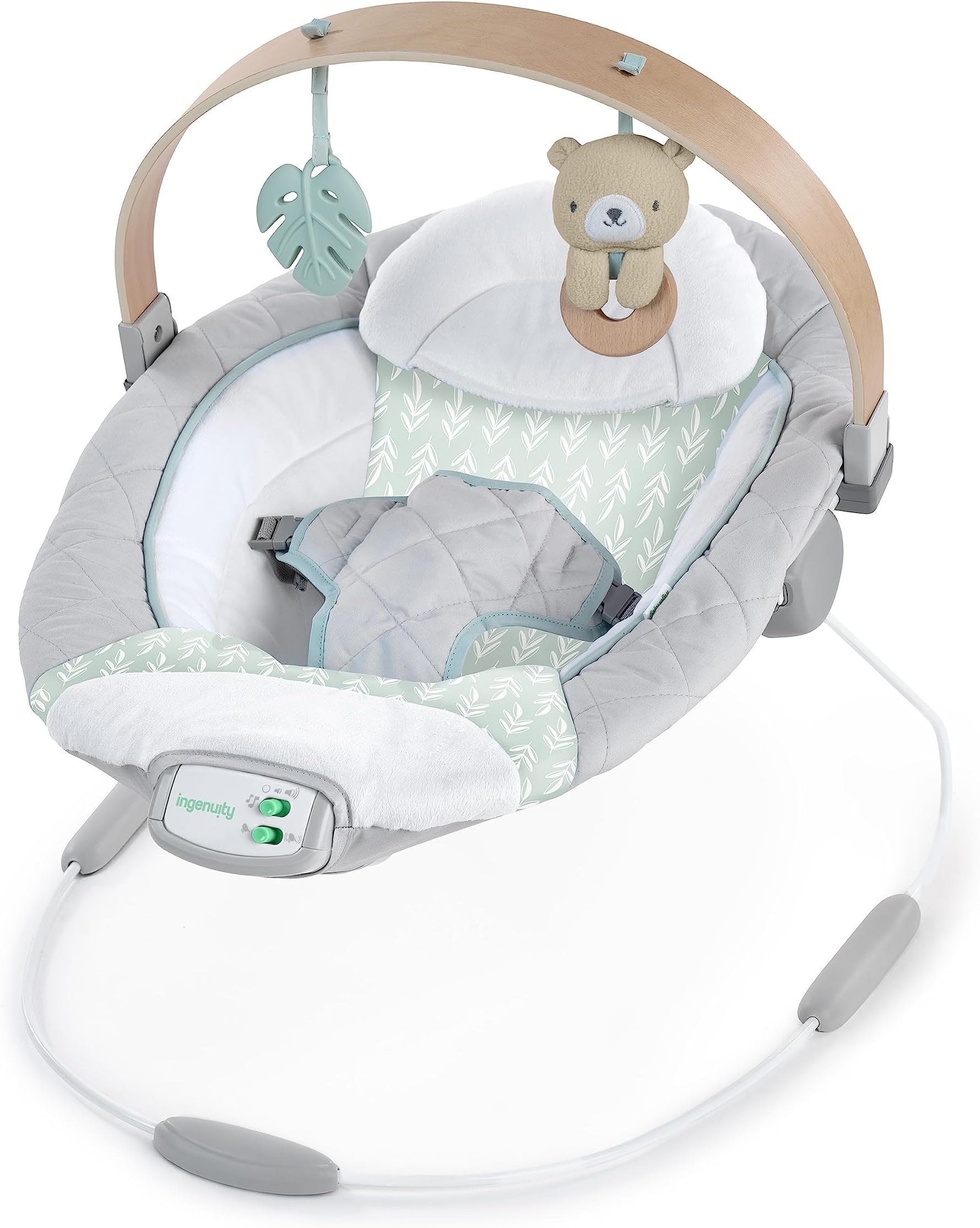 Ingenuity Cozy Spot Soothing Baby Bouncer with WoodenToy