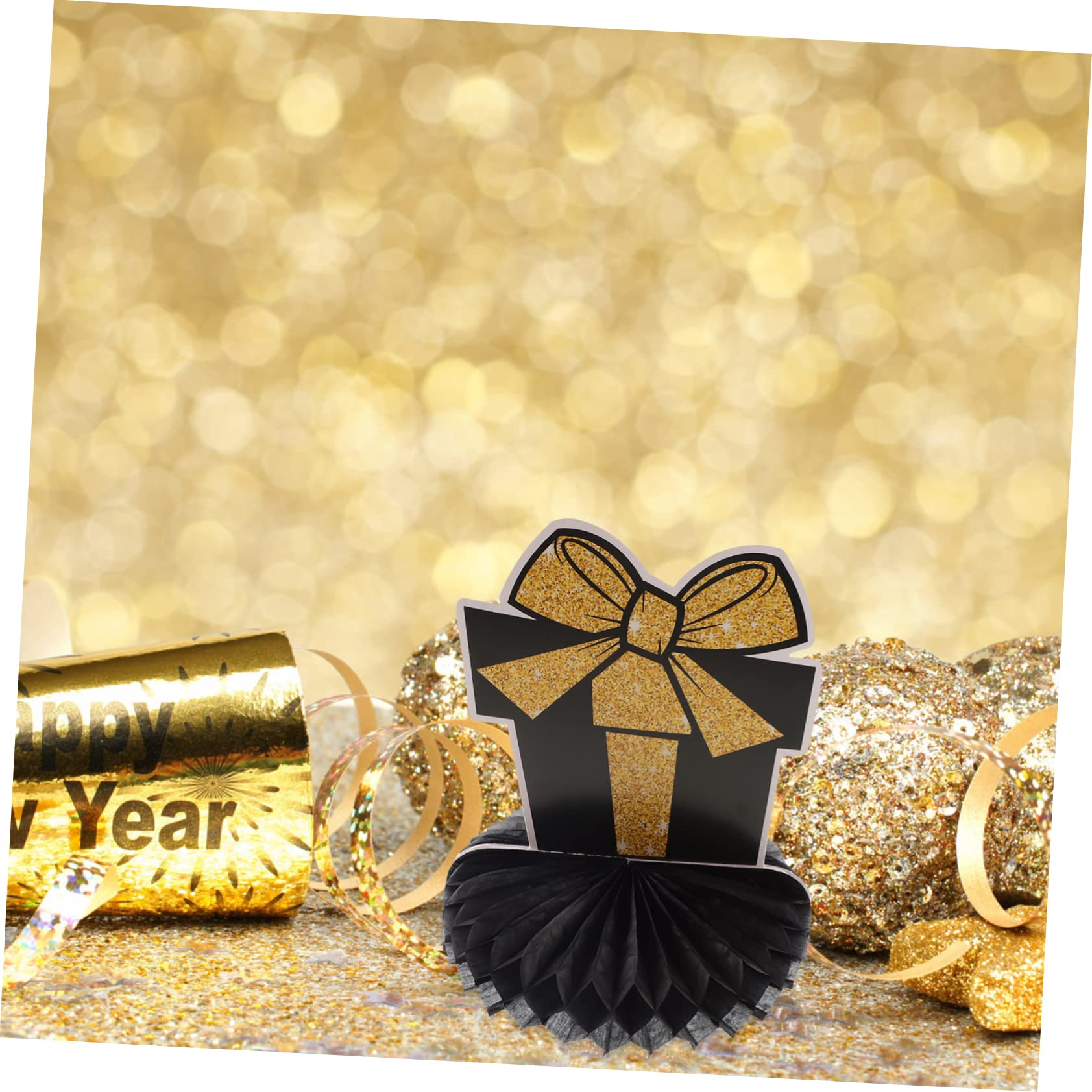 Cabilock 5 Sätze Dekoration des neuen Jahres Tafelaufsätze zum Mondneujahr Glitzer-Waben-Mittelstück Tischdekoration office party Waben-Mittelstücke für die Silvesterparty Partydekorationen