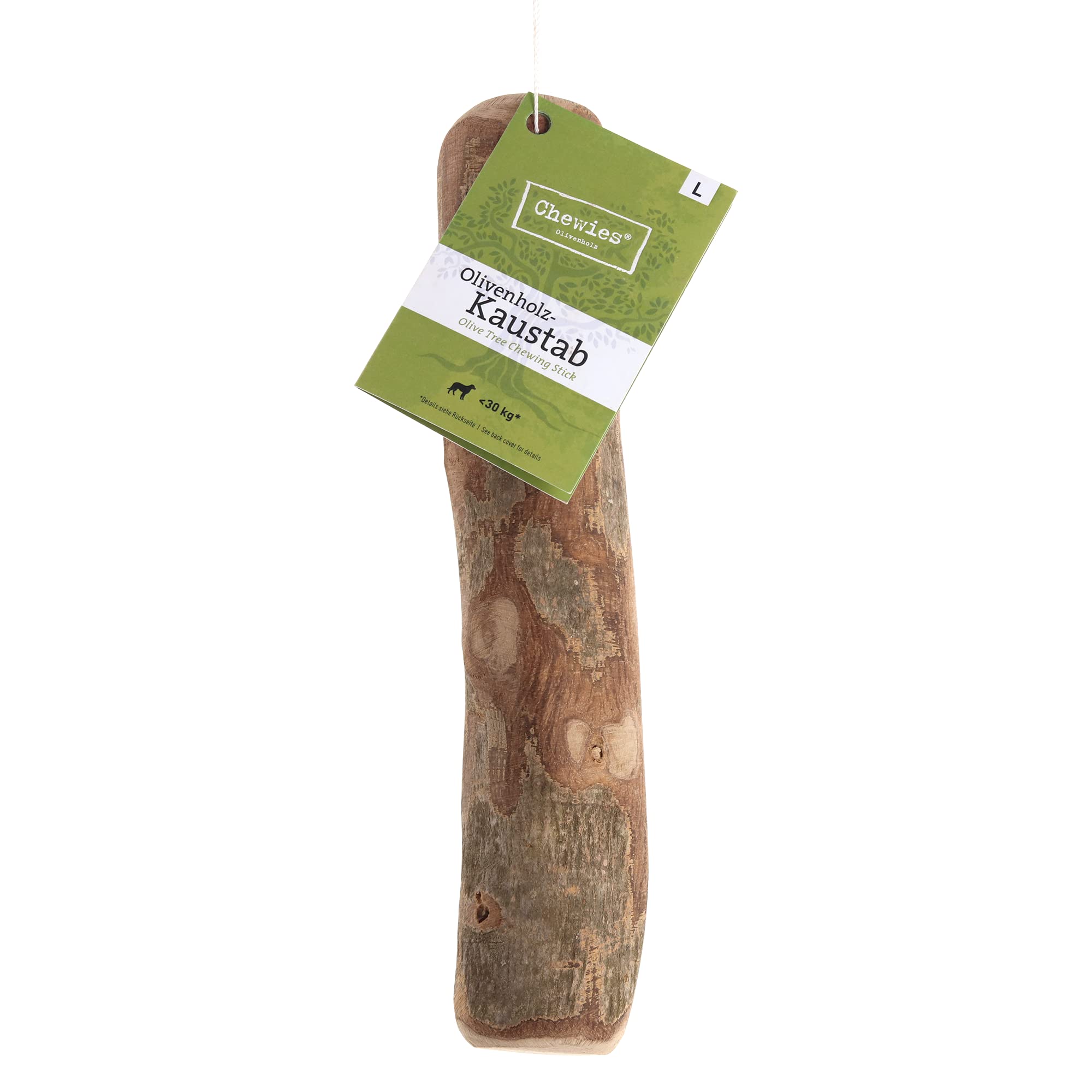 Chewies Kości do żucia zabawka dla psów z drewna oliwkowego - 100% naturalne akcesoria dla psów, niskie ryzyko i trwałe, rozmiar L: dla psów do 30 kg wagi ciała