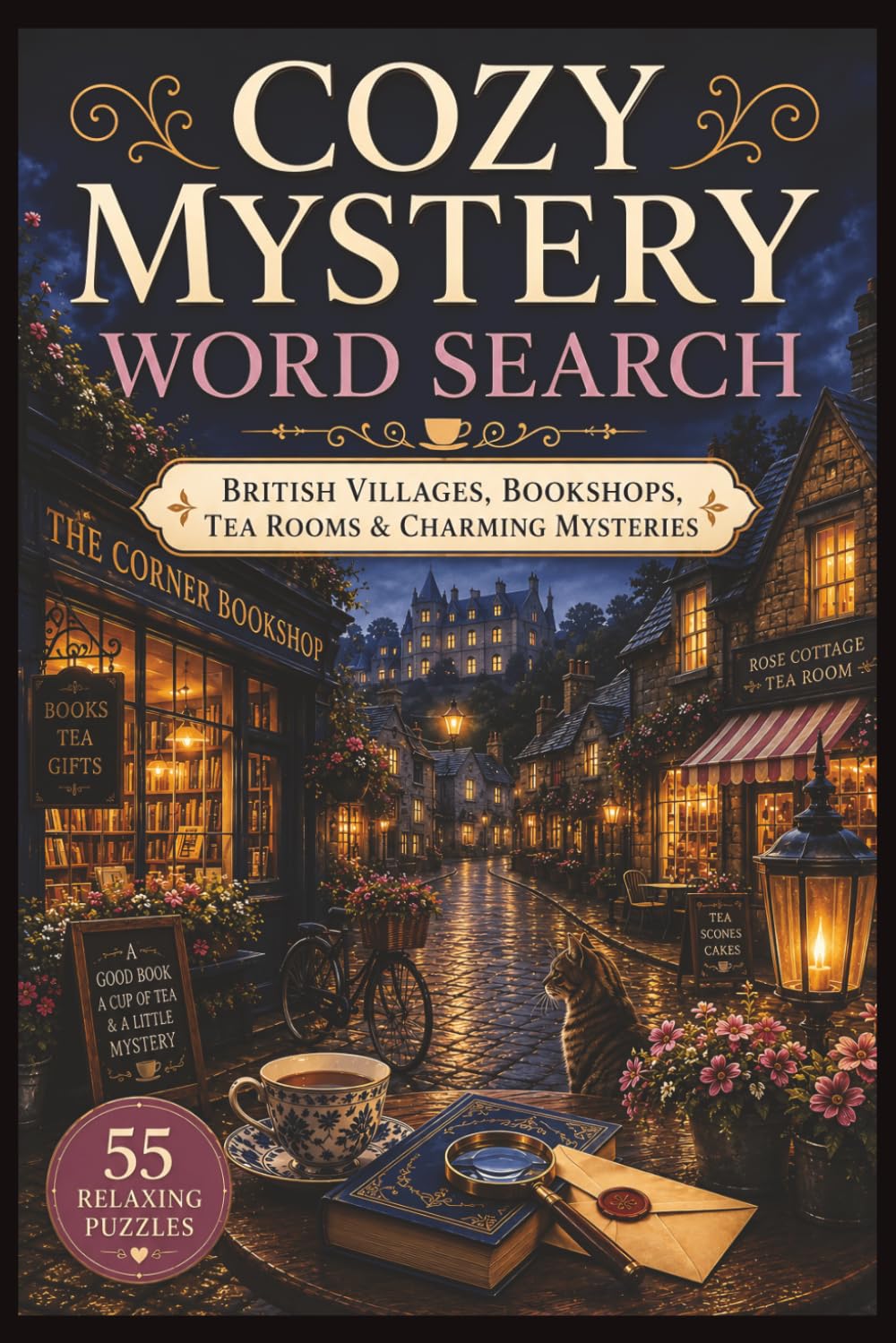 Cozy Mystery Word Search: British Villages, Bookshops, Tea Rooms & Charming Mysteries