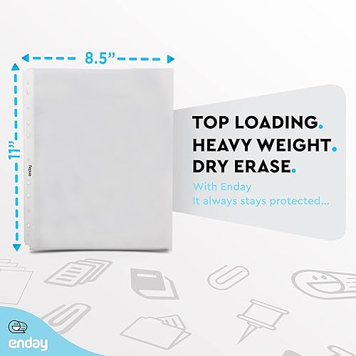 Miniatura 5 de Protectores de hojas transparentes para carpetas de 3 anillas, paquete de 50 unidades, 8.5 x 11 pulgadas, antirreflejos, fundas protectoras de