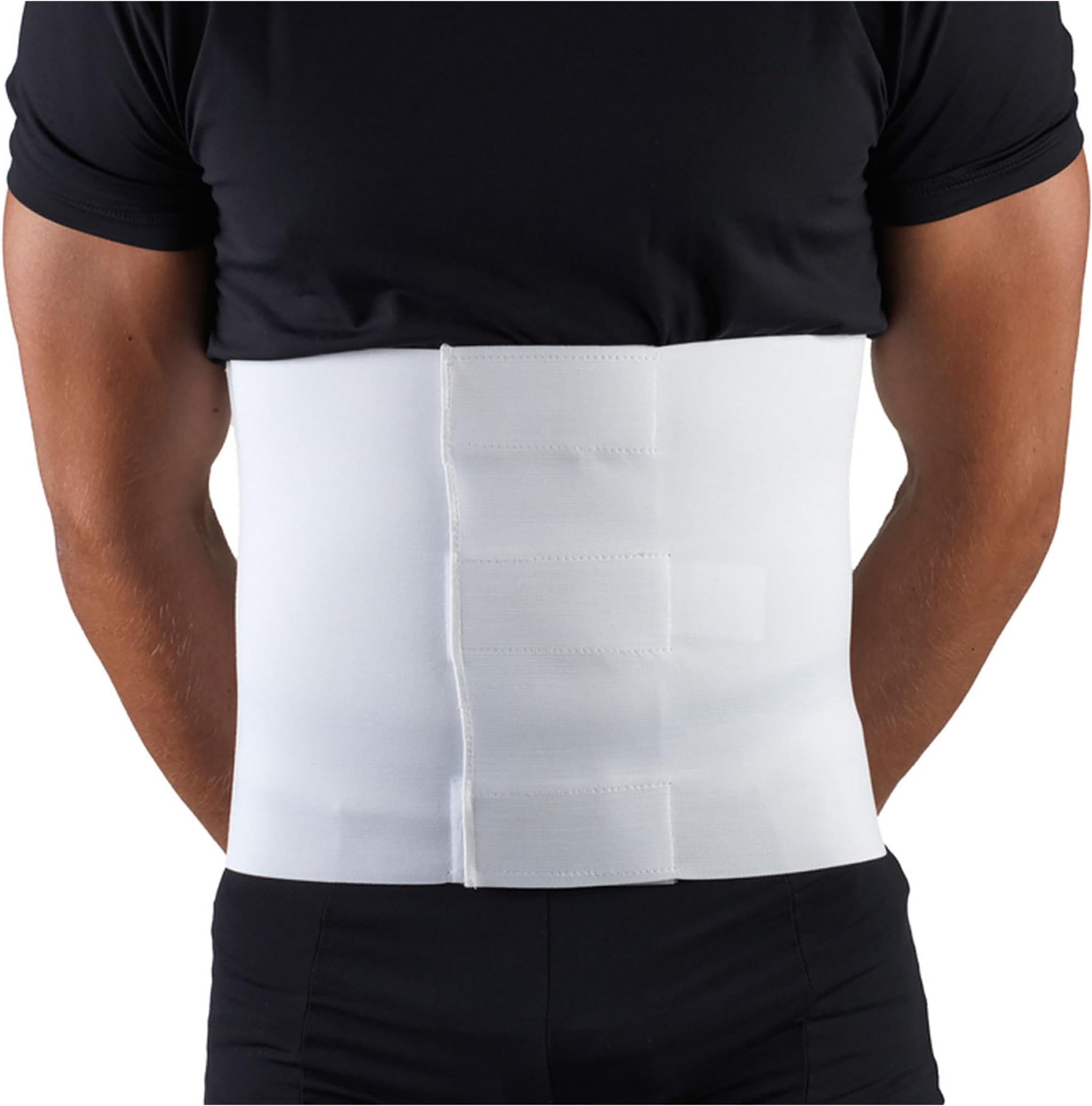 OTC Abdominal Binder, 10-Inch Chest and Rib Panel Support for Men and Women, Elastic, White, Large