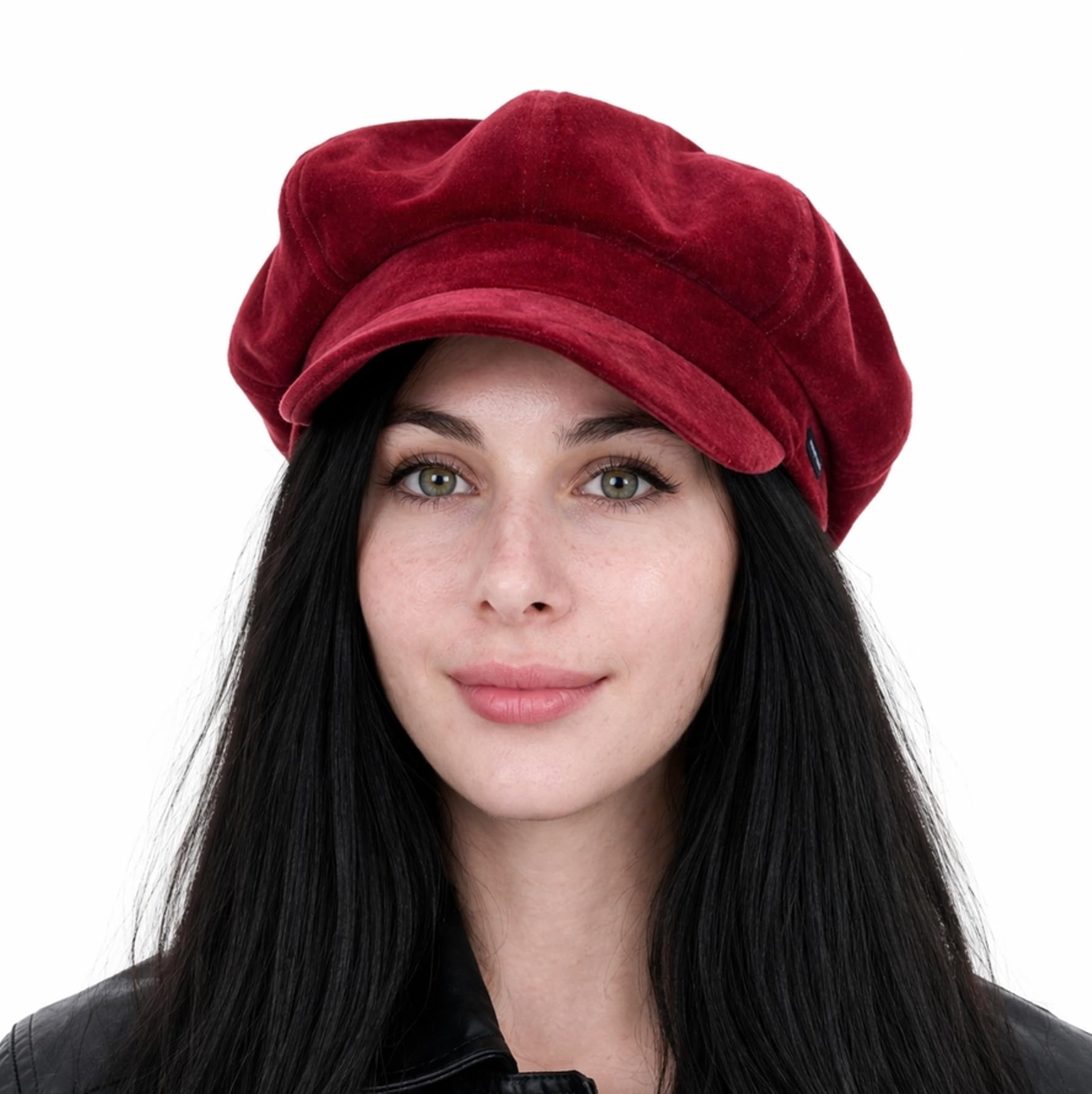 Baker Boy Cap Newsboy Military Cadet Hat in Red Velvet by CRAGGI