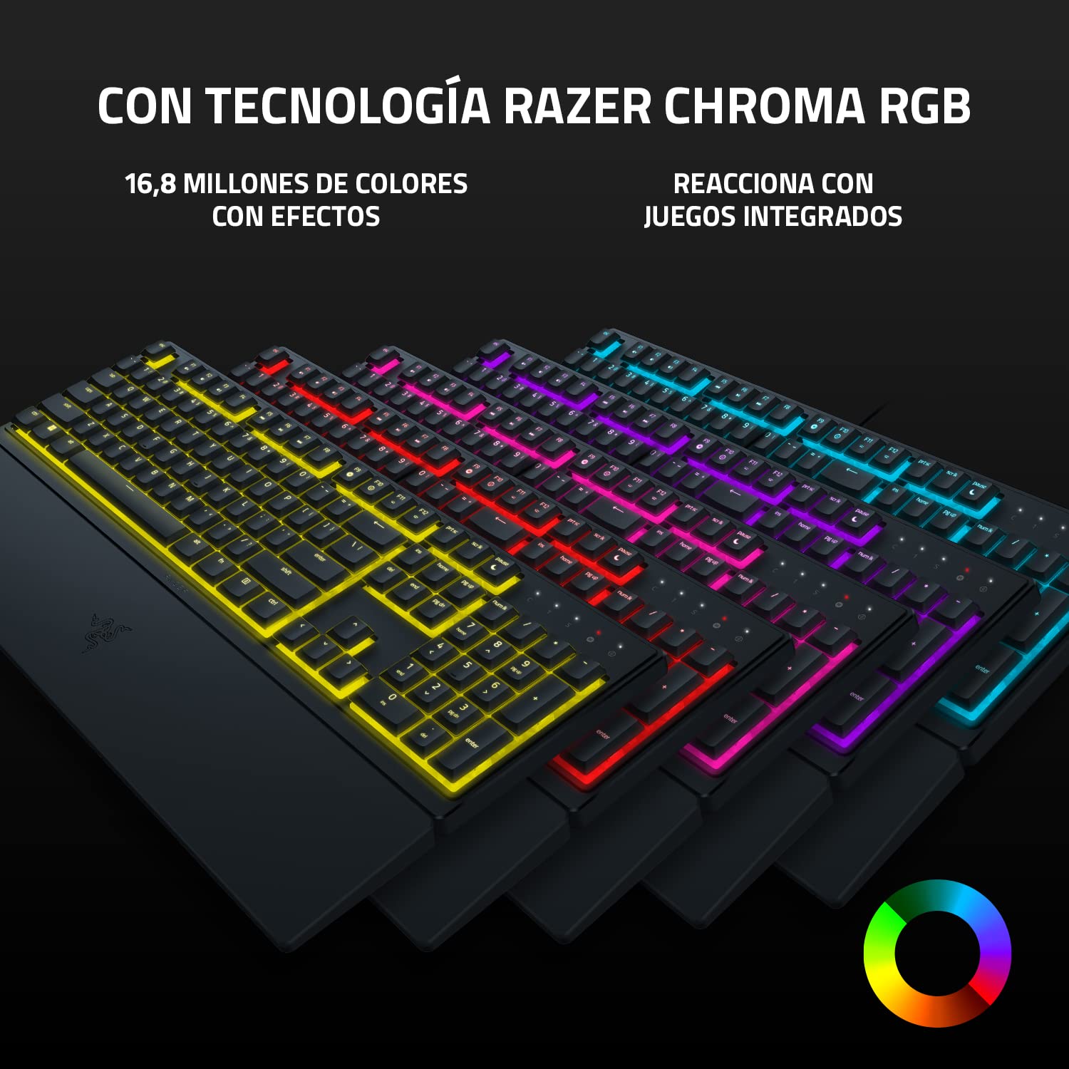Razer Ornata V3 X - Niskoprofilowa klawiatura membranowa z Razer Chroma RGB (hybrydowy przełącznik membranowy, ergonomiczna podpórka pod nadgarstki) Układ ES | Czarny