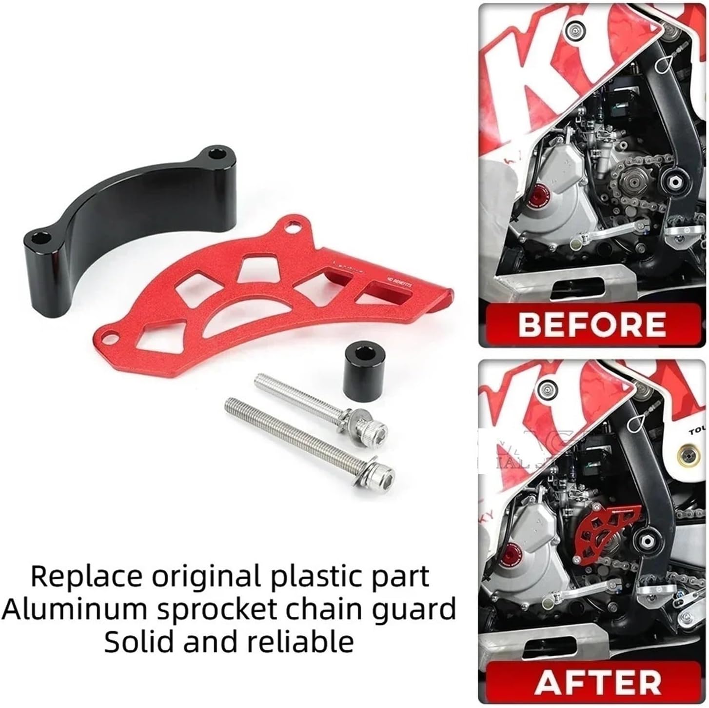 Fit for Kove 450 2023 2024 Front Brake Caliper Guards ABS Sensor Cover Rear Master Cylinder Sprocket Chain Guide(Front Sprocket Guard)