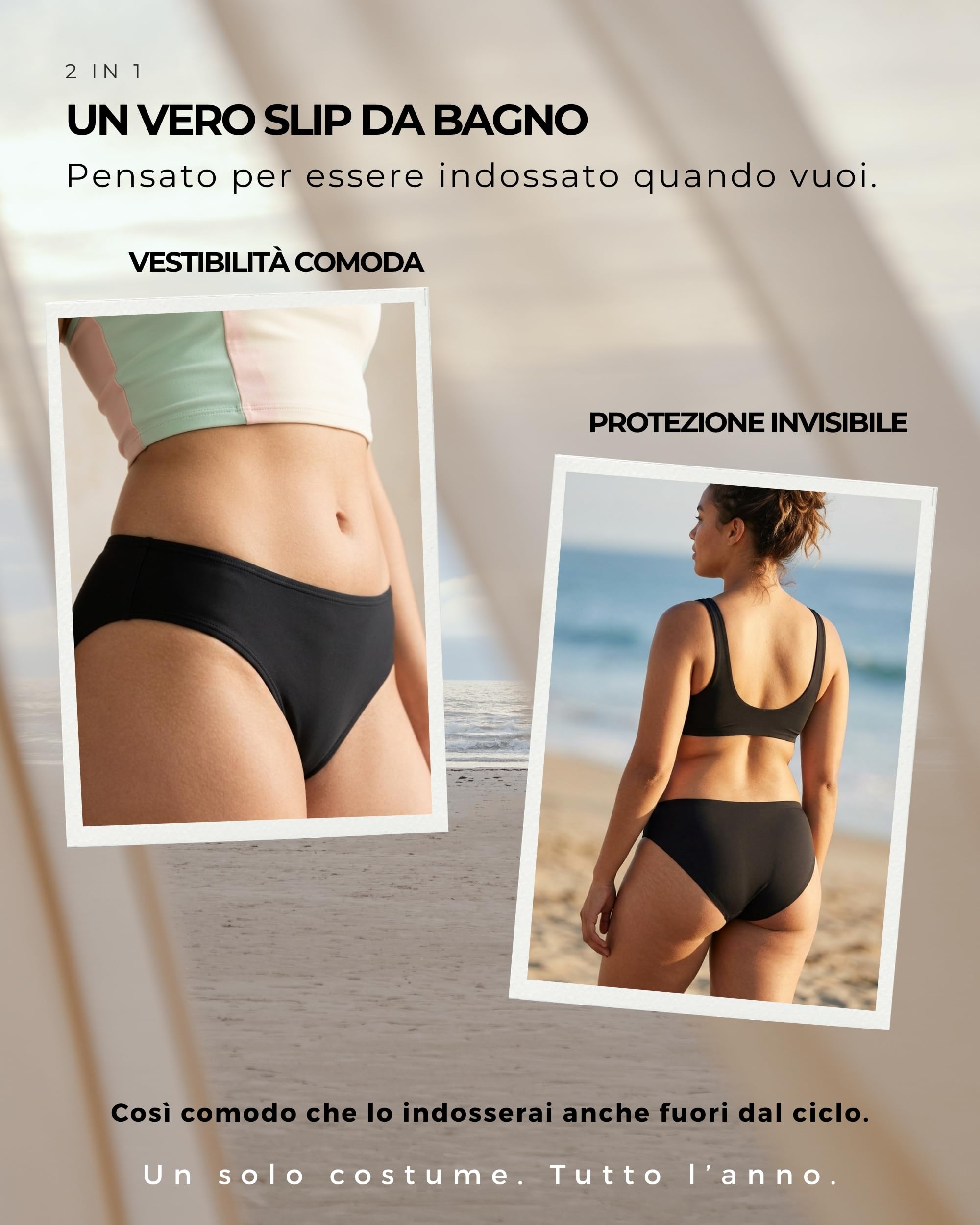 Costume da Bagno Mestruale per Donna & Ragazza | Tecnologia AquaSecure | Flusso Leggero a Moderato | Slip da Bagno Mestruale | OEKO-TEX | Anti-UV | Piscina, Mare & Nuoto | Riutilizzabile, Ecologico