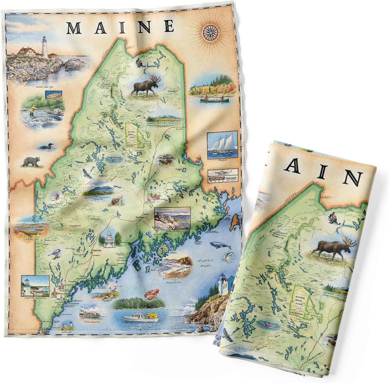 Xplorer Maps California Central Coast State Parks Map Decorative Flour Sack Kitchen Tea Towel - 100% Cotton - 18" x 24" image 5