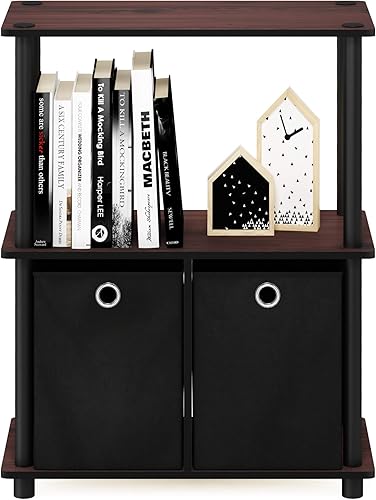 Miniatura 4 de Furinno TURN-N-TUBE Storage Shelves, 3-Tier Toolless Book Shelf with Storage Bins, Display Shelf, for Organization and Storage, Living Room, Garage