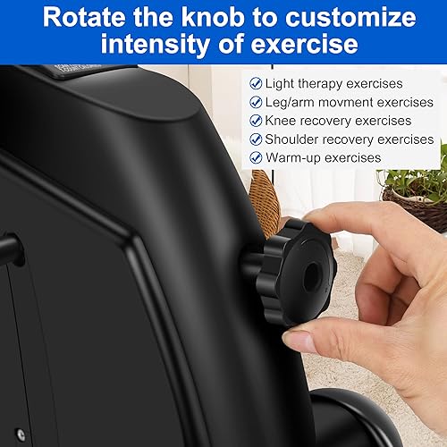 Miniatura 6 de Ejercitador de pedales, mini bicicleta de ejercicio para ejercicio de recuperación de piernas y brazos con monitor