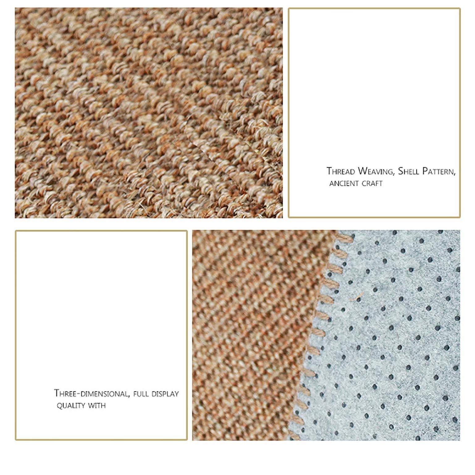 Sisal Runder Teppich rutschfeste Unterlage Handgefertigter Balkon Für Den Heimgebrauch Innen- Oder AußEnbereich Klobig Strukturiert Jutetami-Läuferteppich 80 90 100 110 cm Beige