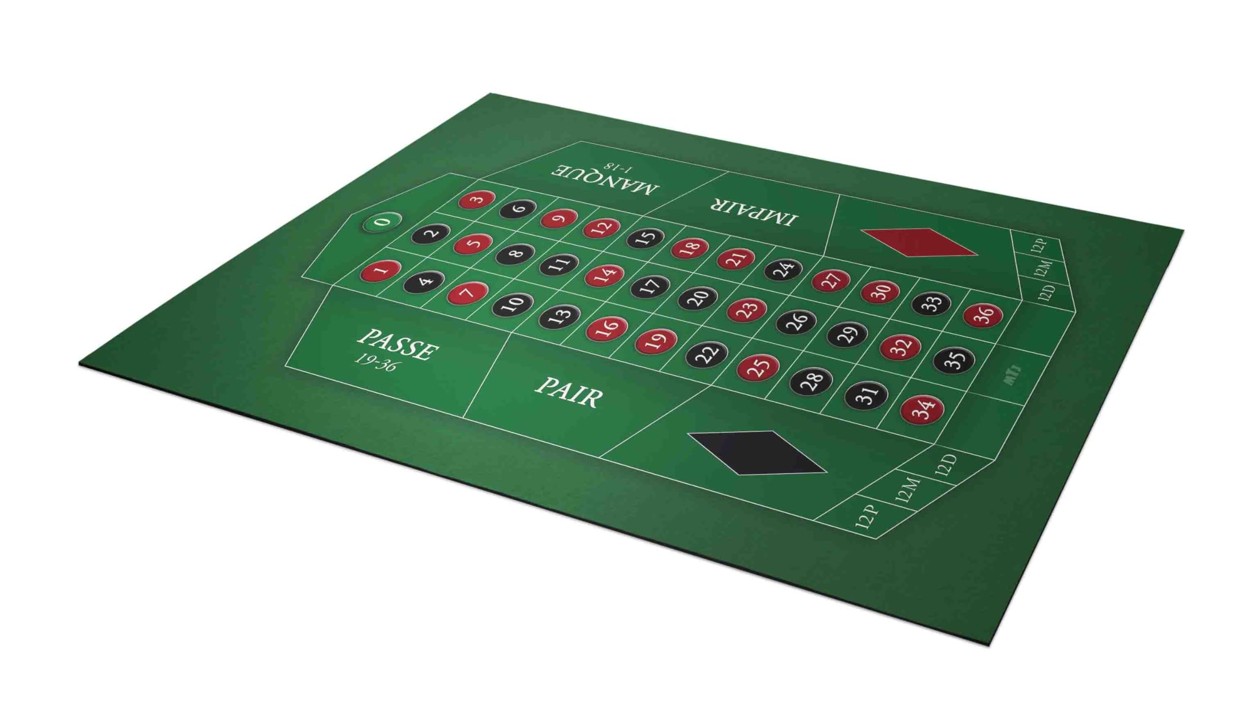 MTJ® Alfombra de casino 130 x 80 cm diseño de ruleta francesa