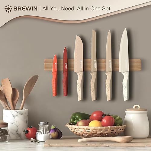 Miniatura 2 de Brewin Juego de cuchillos, juego de cuchillos de cocina de 13 piezas, revestimiento antioxidante y protector de cuchilla, artículos esenciales para