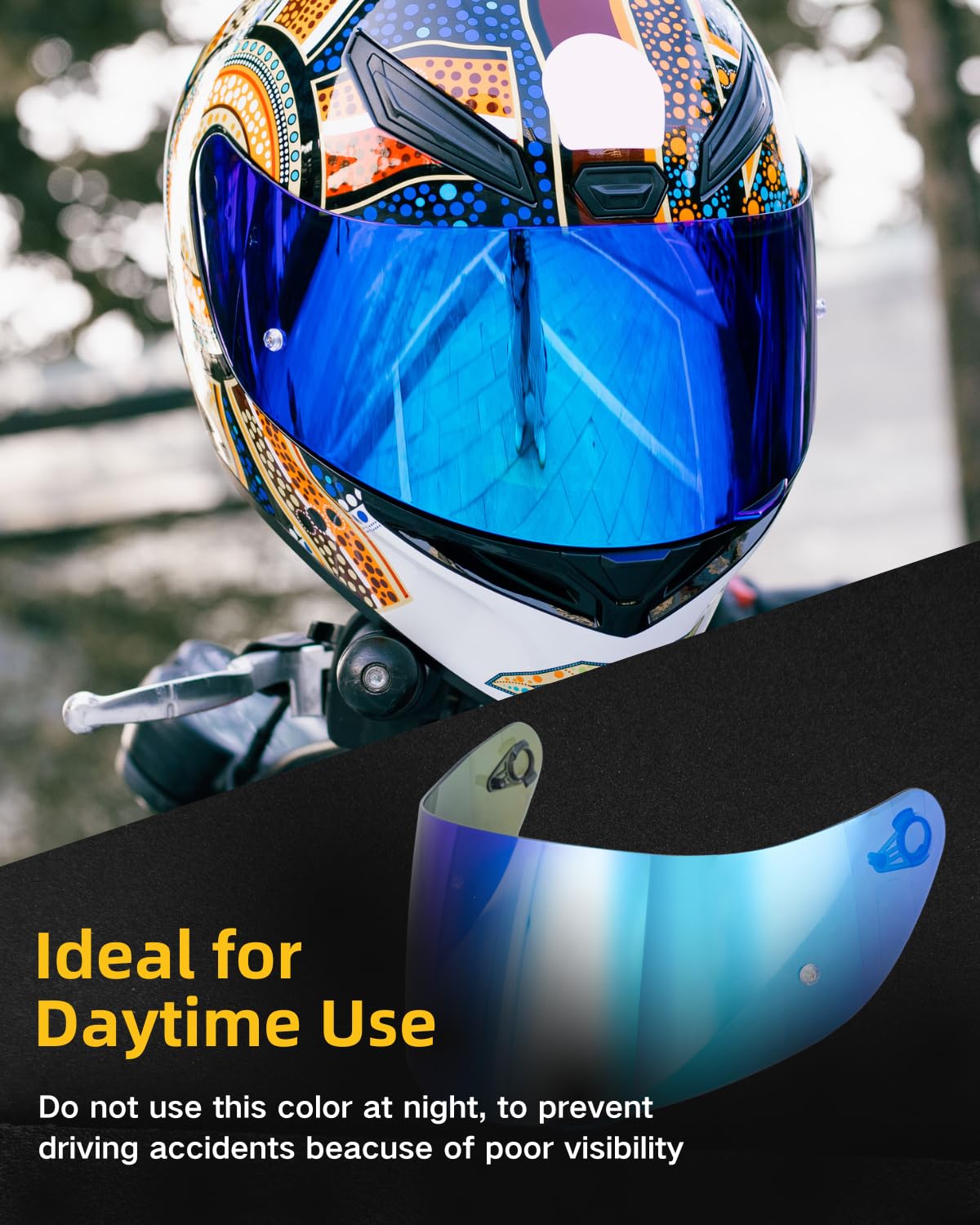 agv pista gp rr blue BSTOP GPR Helmet Visor For Pista GPRR, Pista GPR, CORSA-R Helmet Face Shield Visor Windshield Uv-protected(Revo Ice Blue-day use only) : Automotive Thanks to AGVs unique Extreme Safety Design protocol AGV Pista GP RR: The