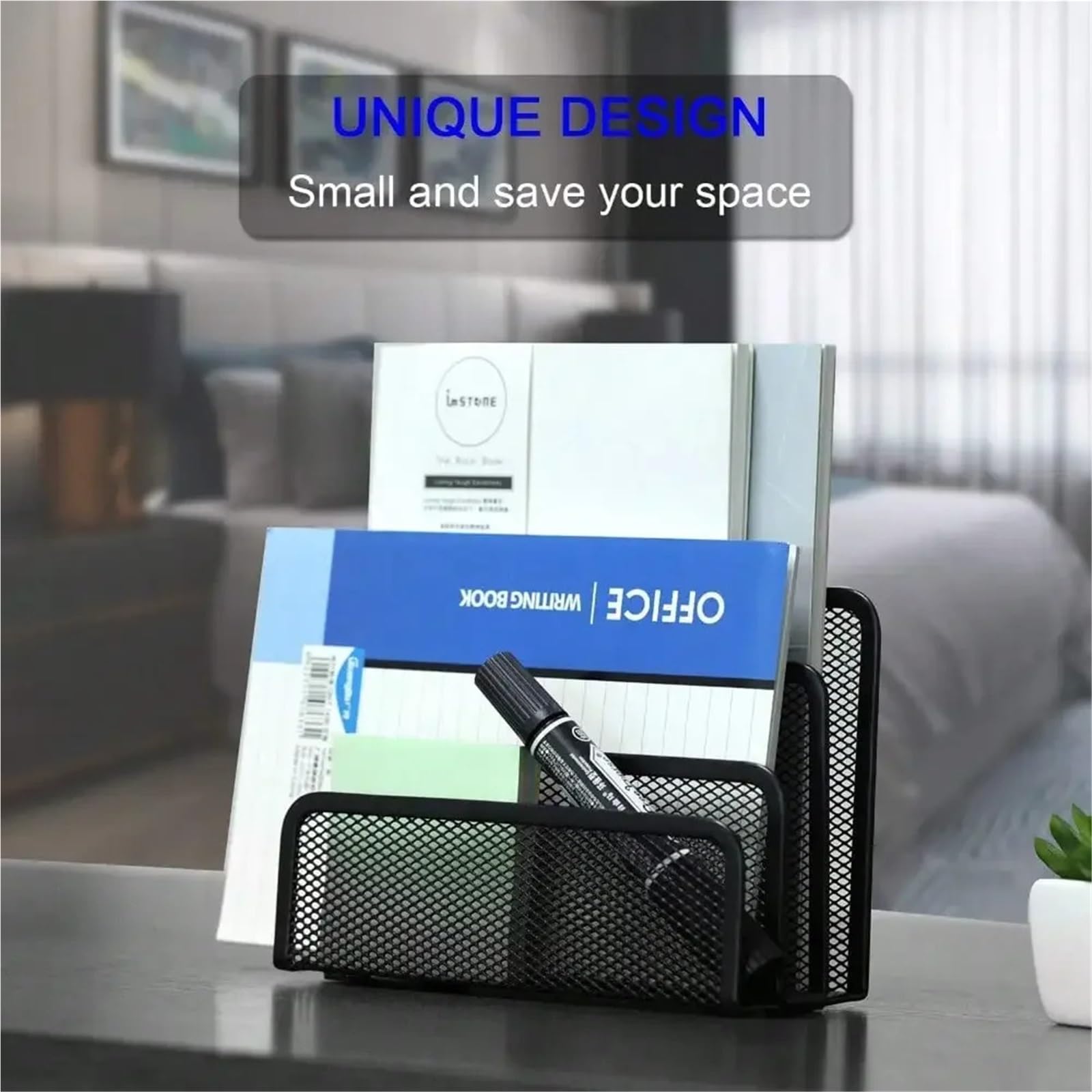 Stehsammler Desktop-Mail-Organizer mit 3 Fächern aus Metallgeflecht zur Aufbewahrung von Briefen und Dokumenten, Aktenhalter for den Schreibtisch
