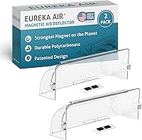 EurekaAir Vent Deflector 2-Pack: Adjustable Airflow Redirector Fits 10-14" Vents, Neodymium Magnets & 3M Adhesive, USA Made by Aerospace Engineers