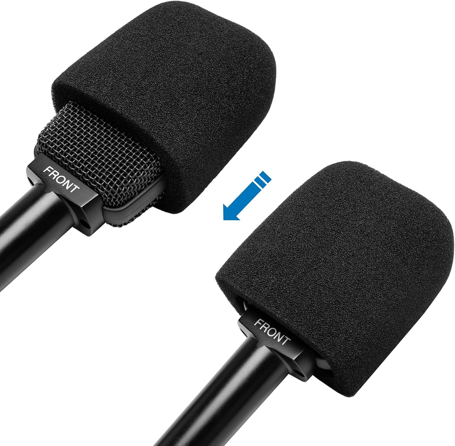 2-Pack Foam Windscreen Mic Cover Compatible with AKG C214 C314, Se Electronics X1 A, SE 4400 4100, BEHRINGER B906,SUPERLUX PRA628 Microphone, High-Density Pop Filter, Square Black image 5