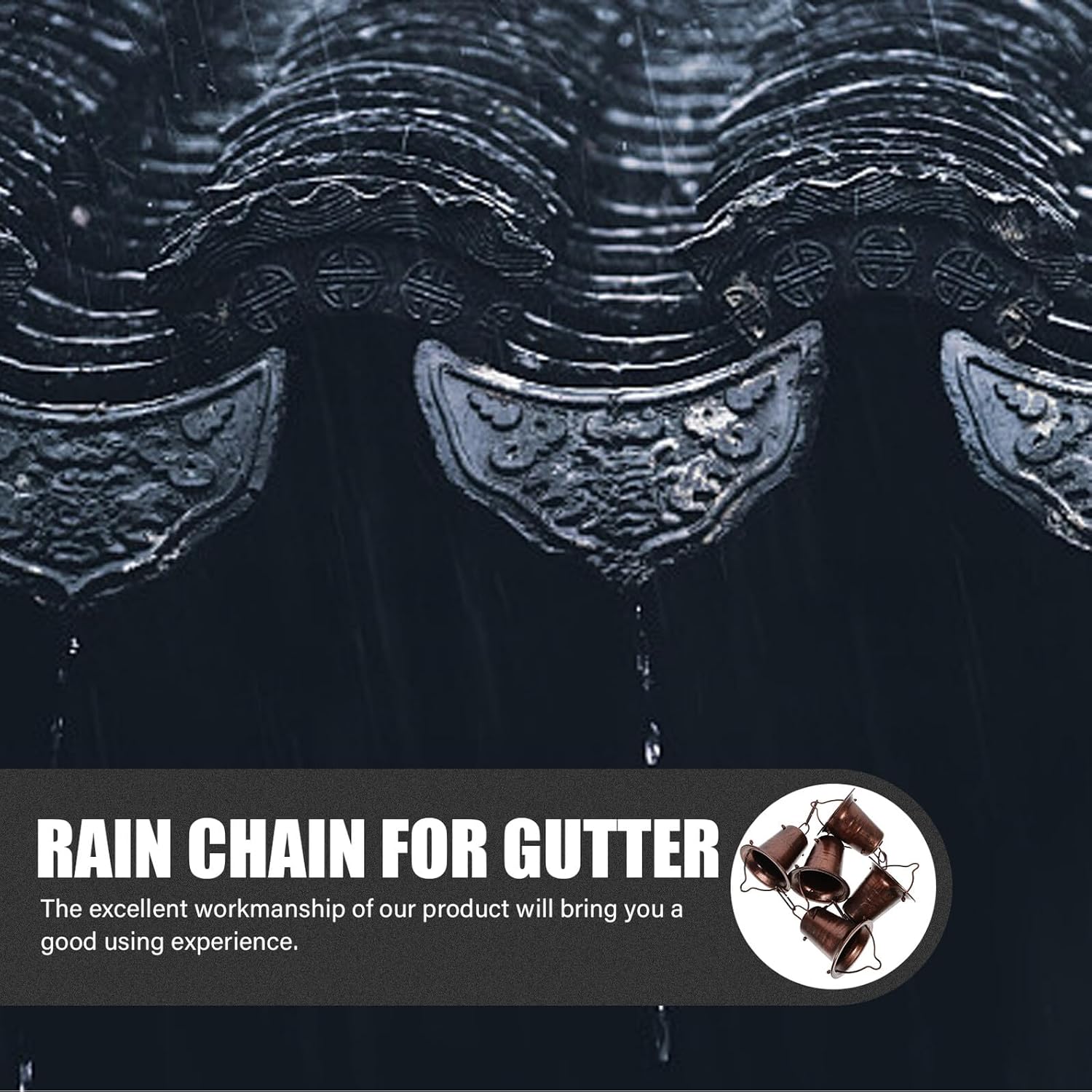 Luxshiny Aluminum Alloy Rain Chain for Gutters, Decorative Outdoor Rainwater Catcher Chain for Garden and Patio Downspout Replacement