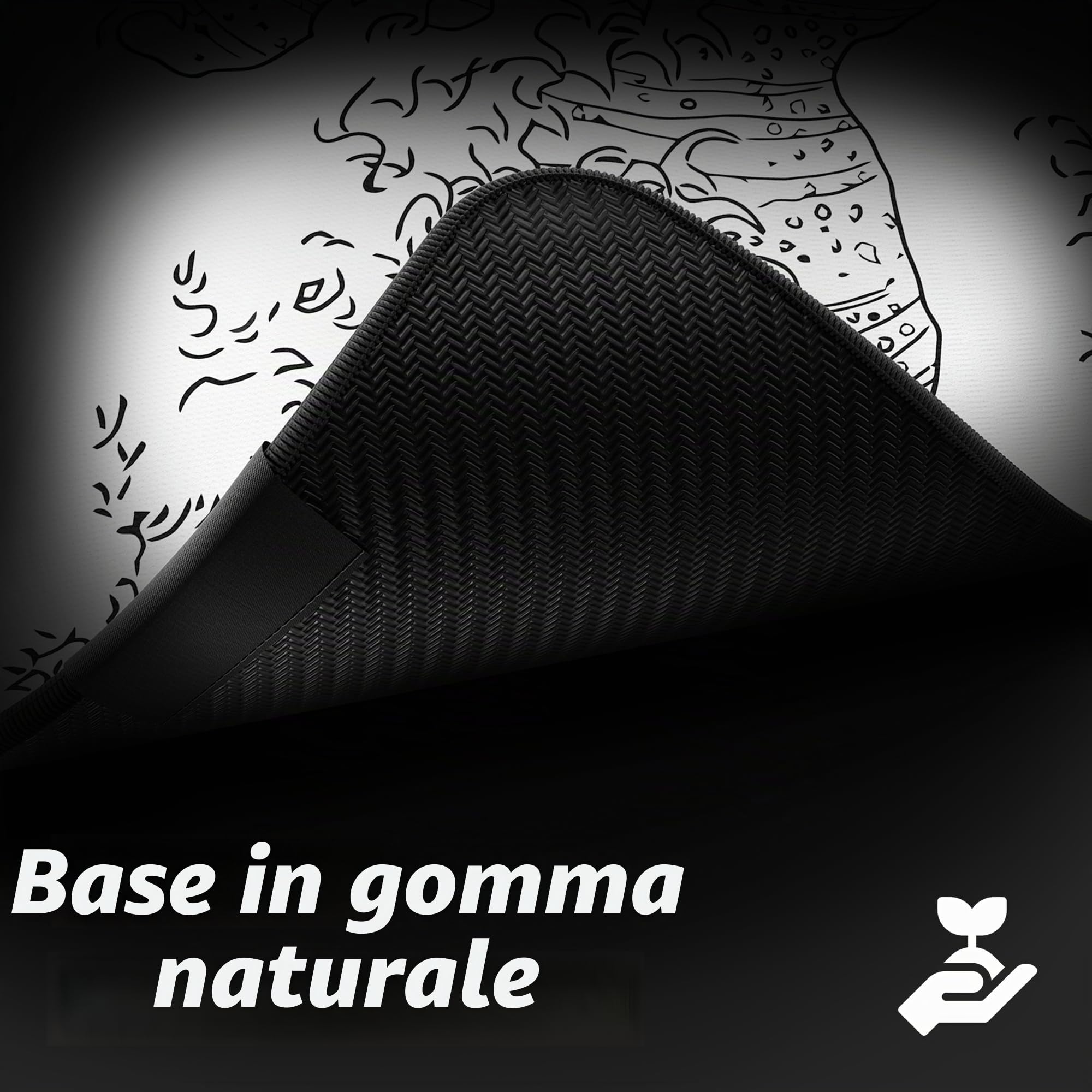 Hystar® Tappetino per mouse da gioco esteso, XXL, 91,4 x 40,6 cm, spessore 5 mm, superficie impermeabile, tessuto in poliestere liscio e base in gomma naturale, The great wave (bianco)