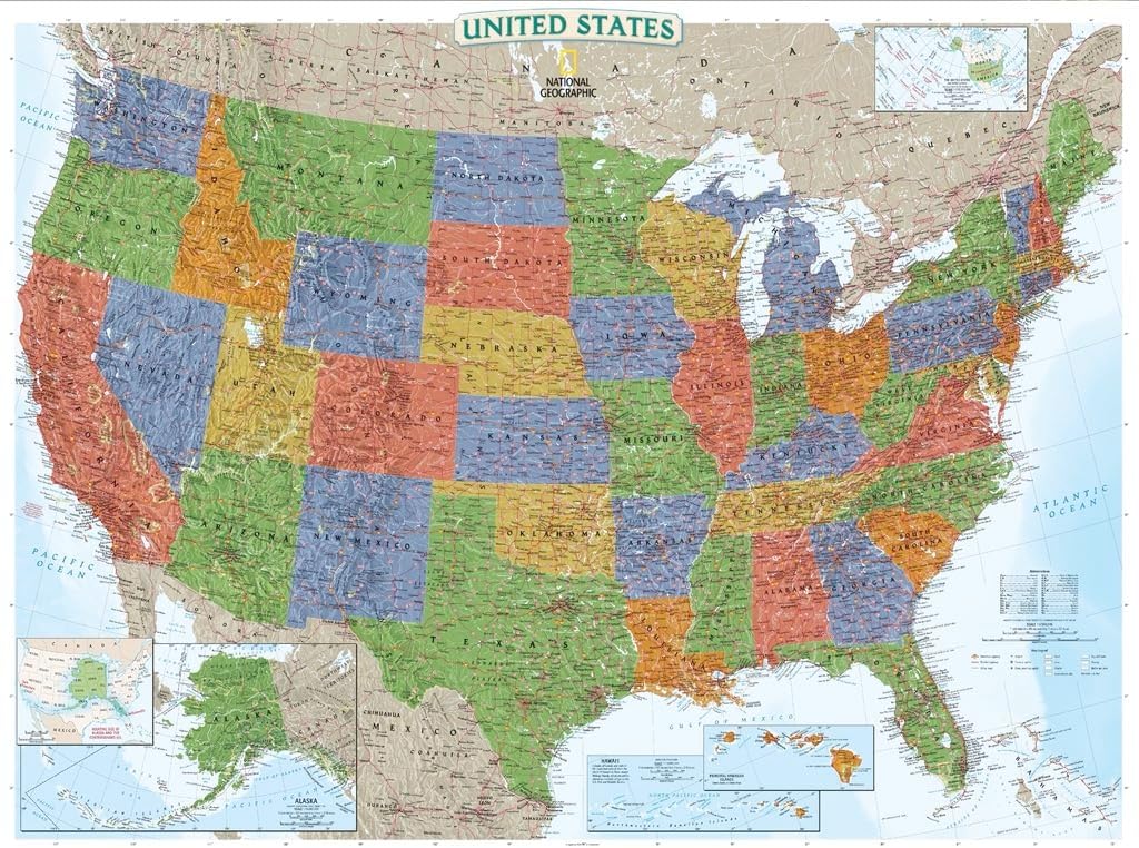 New York Puzzle CompanyNational Geographic USA Map - 1000 Piece Jigsaw Puzzle for Family Game Nights