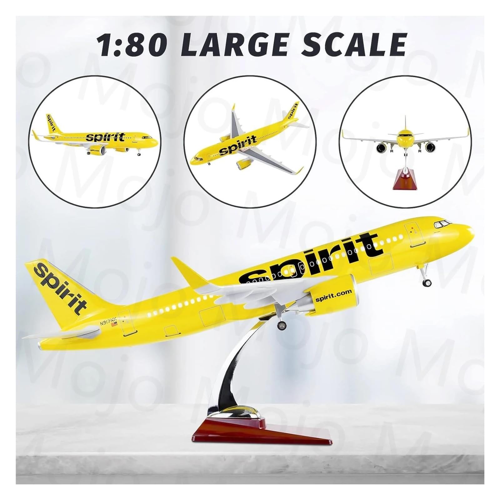 Odlewane zabawki samolotowe 47 cm dla A320 NEO Spirit Model samolotu Model samolotu w skali Samoloty ze światłem LED Sterowanie dotykowe lub dźwiękiem Do zbierania lub pokazu do zbierania i
