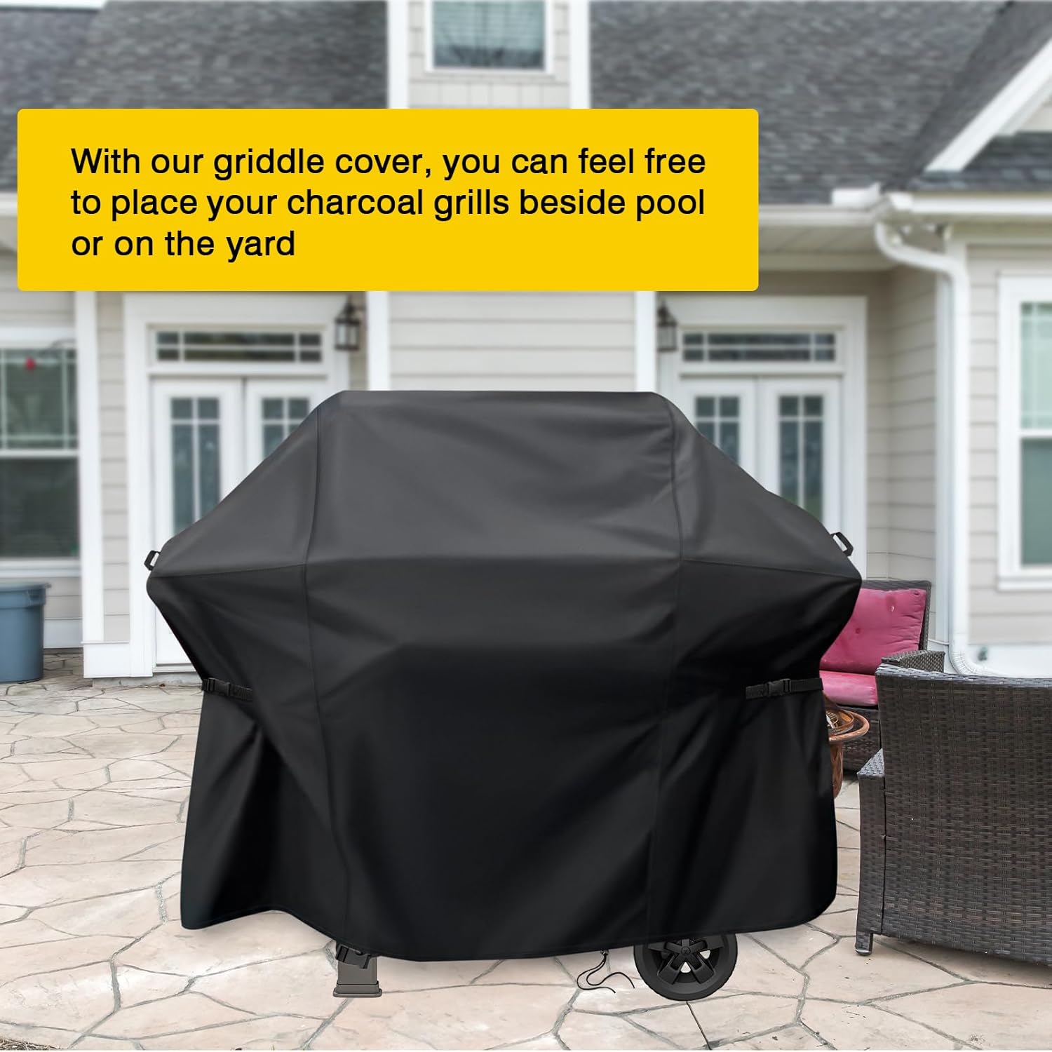 53 Inch Cover for Weber Spirit 4-Burner Grill E-425 Liquid Propane, Outdoor Waterproof Griddle Cover for Weber Spirit 300 & 400 Series Grills, Heavy Duty Cover for BBQ Grill - Image 8