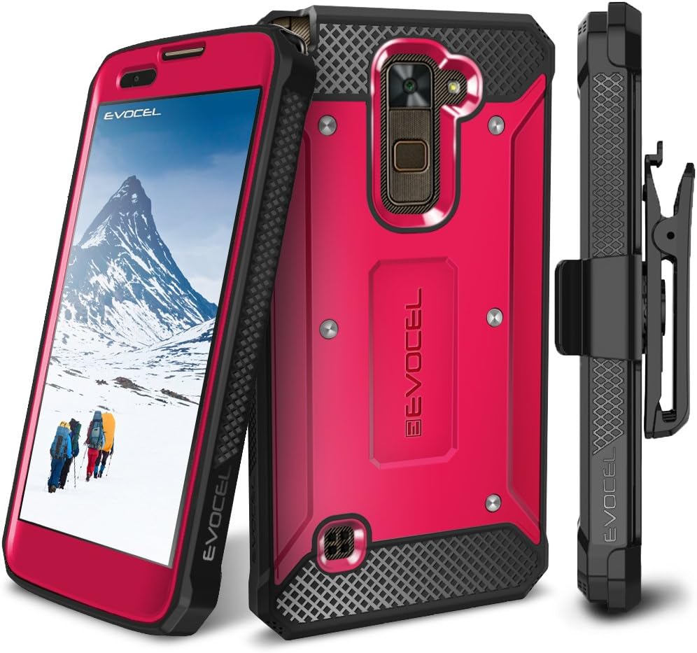Evocel Explorer Series Phone Case Compatible with LG G Stylo 2, LG G Stylo 2 Plus with Belt Clip Holster and Slim Profile, Pink