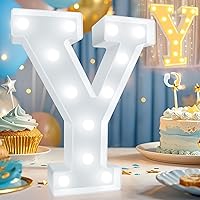 Vista 27 de Pooqla Letrero de Luces LED de Marquesina con Letras, Letra del Alfabeto Iluminada para Decoración del Hogar, Fiesta, Boda R