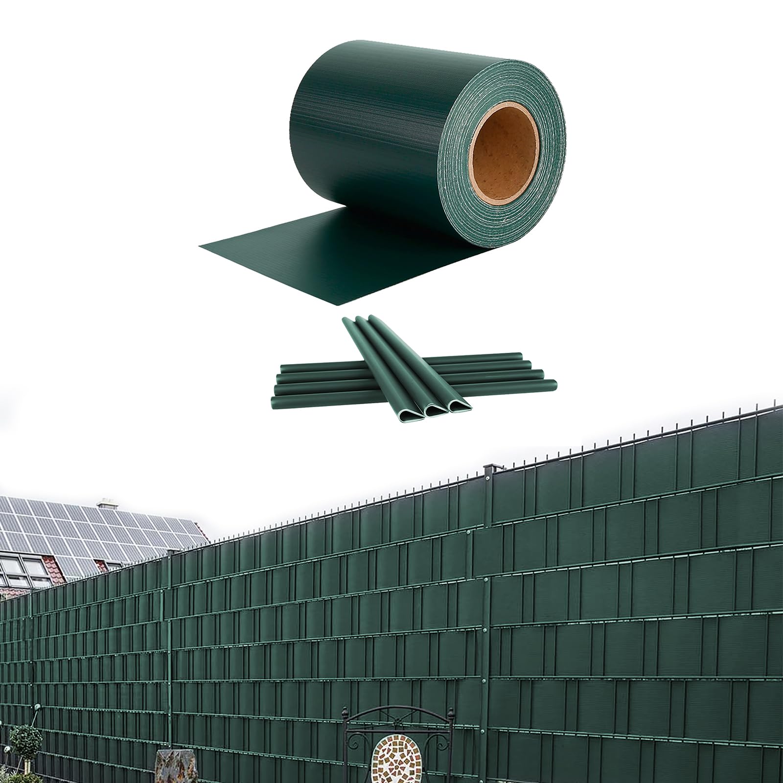 Película protectora de PVC verde para valla de jardín exterior de 65m