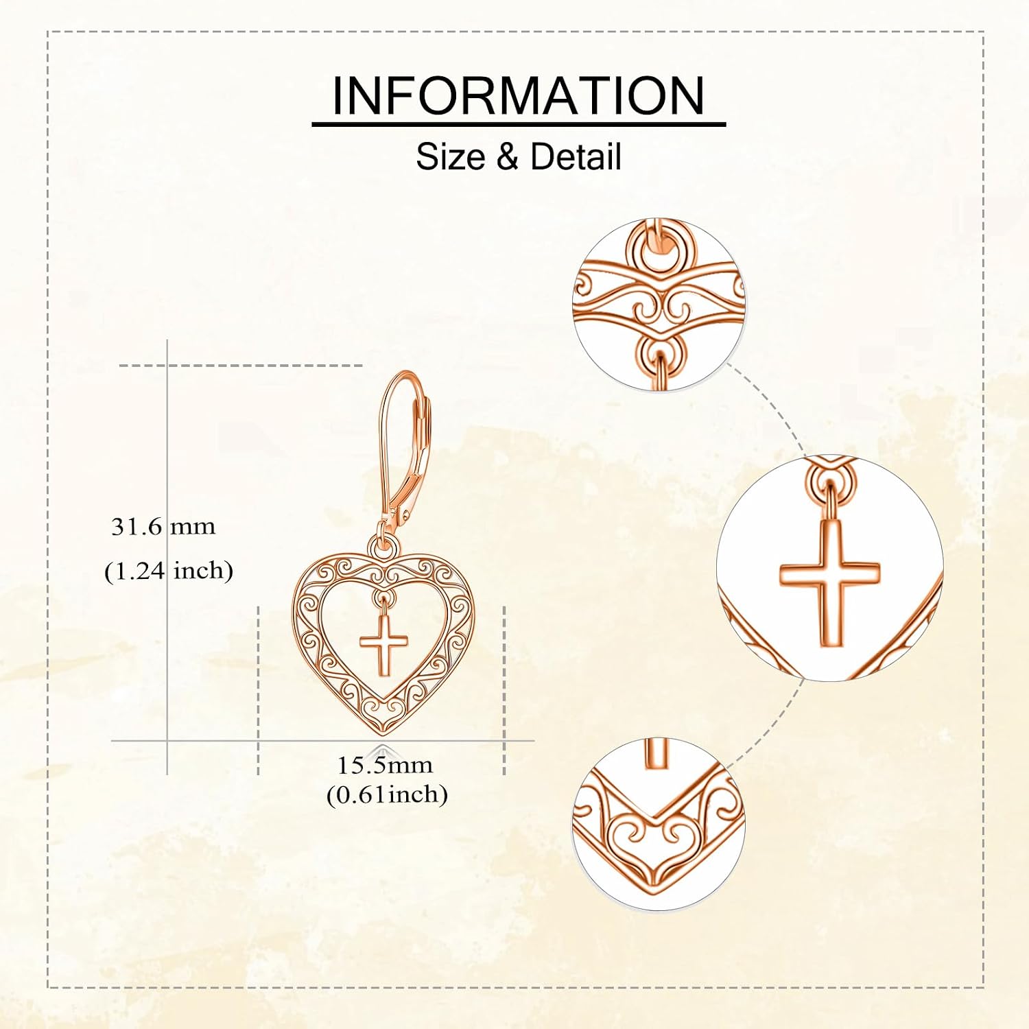Cross Earrings for Women S925 Sterling Silver Heart Cross Dangle Drop Earrings Faith Religious Jewelry for Women