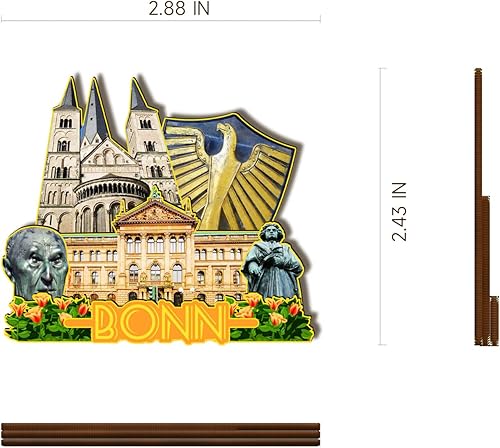 Miniatura 3 de Bonn Alemania - Imán de madera 3D para nevera, recuerdos coleccionables, decoración hecha a mano