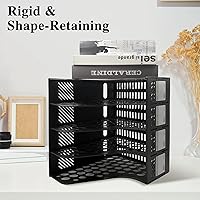 Vista 3 de Ysenchan - Organizador de escritorio y archivo de revistas de plástico, organizador de carpetas con 4 compartimentos verticales para la organización