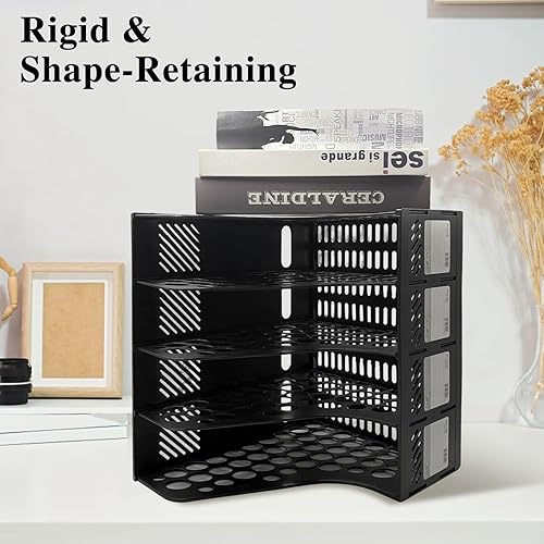 Miniatura 3 de Ysenchan Soporte para archivos de revistas, soporte de plástico para carpetas de archivos para escritorio, organizador de escritorio de 4
