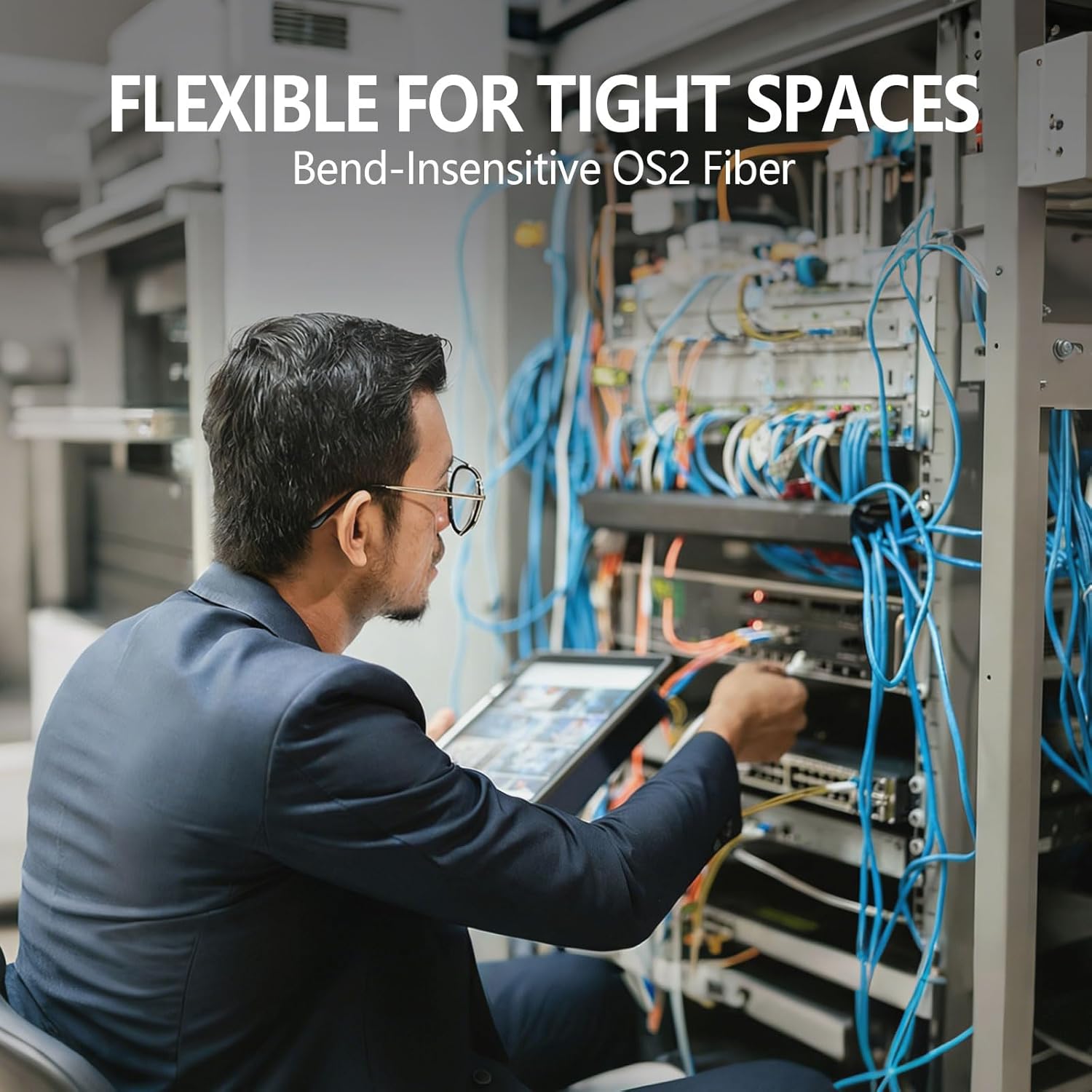 20M/65FT OM1 LC to ST Fiber Patch Cable, 62.5/125um Multimode Duplex Fiber Jumper, LSZH Orange for Modern SFP Transceivers & Legacy ST Patch Panels