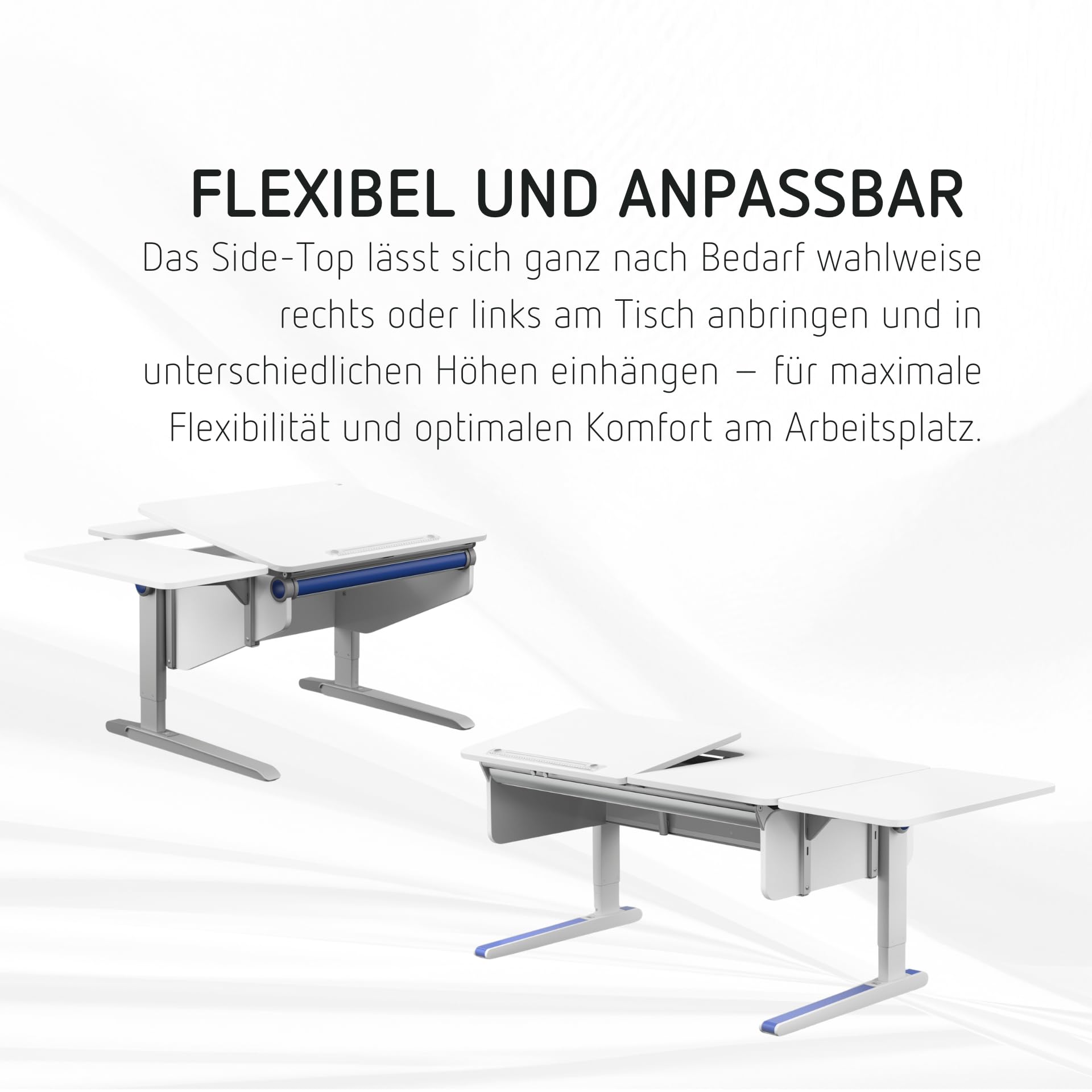 moll Sprinter Side Top Erweiterung für Kinderschreibtisch | vergrößert die Arbeitsfläche seitlich | praktische Ablagemöglichkeit für mehr Ordnung | ideal für Schulkinder | Made in Germany
