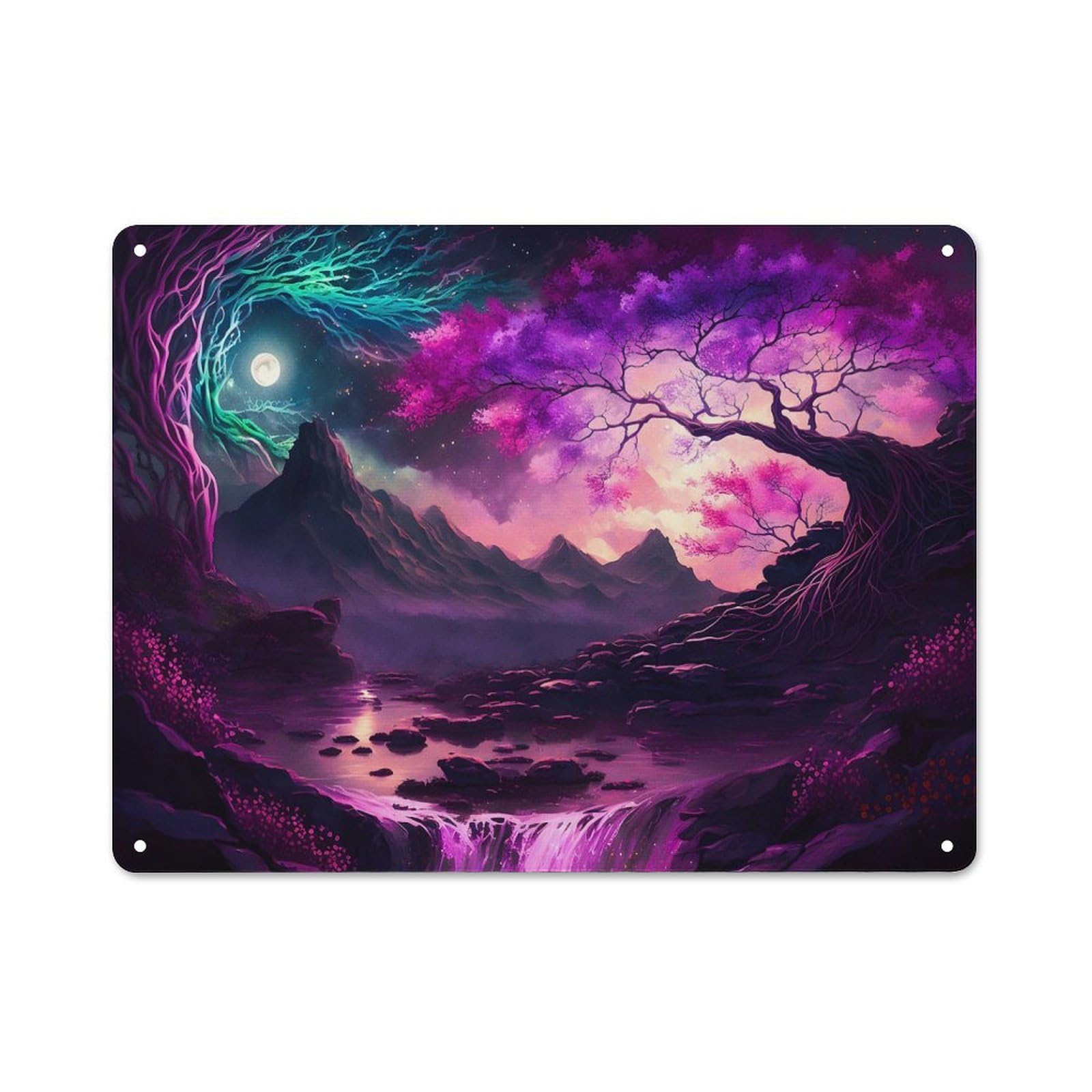 Junmoney Style-4 Japanese Nature Neon Decorative Metal Plaque 30X40cm, Shop Front Style Bistro Wall Plaque For Tea Room, Shop Wall Or Breakfast Area