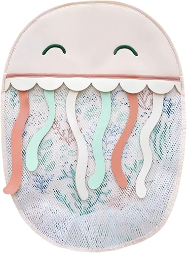 Copper Pearl Oceana - Organizador de juguetes de baño con ventosas de malla extra grande para bañera, red de almacenamiento de juguetes de baño de