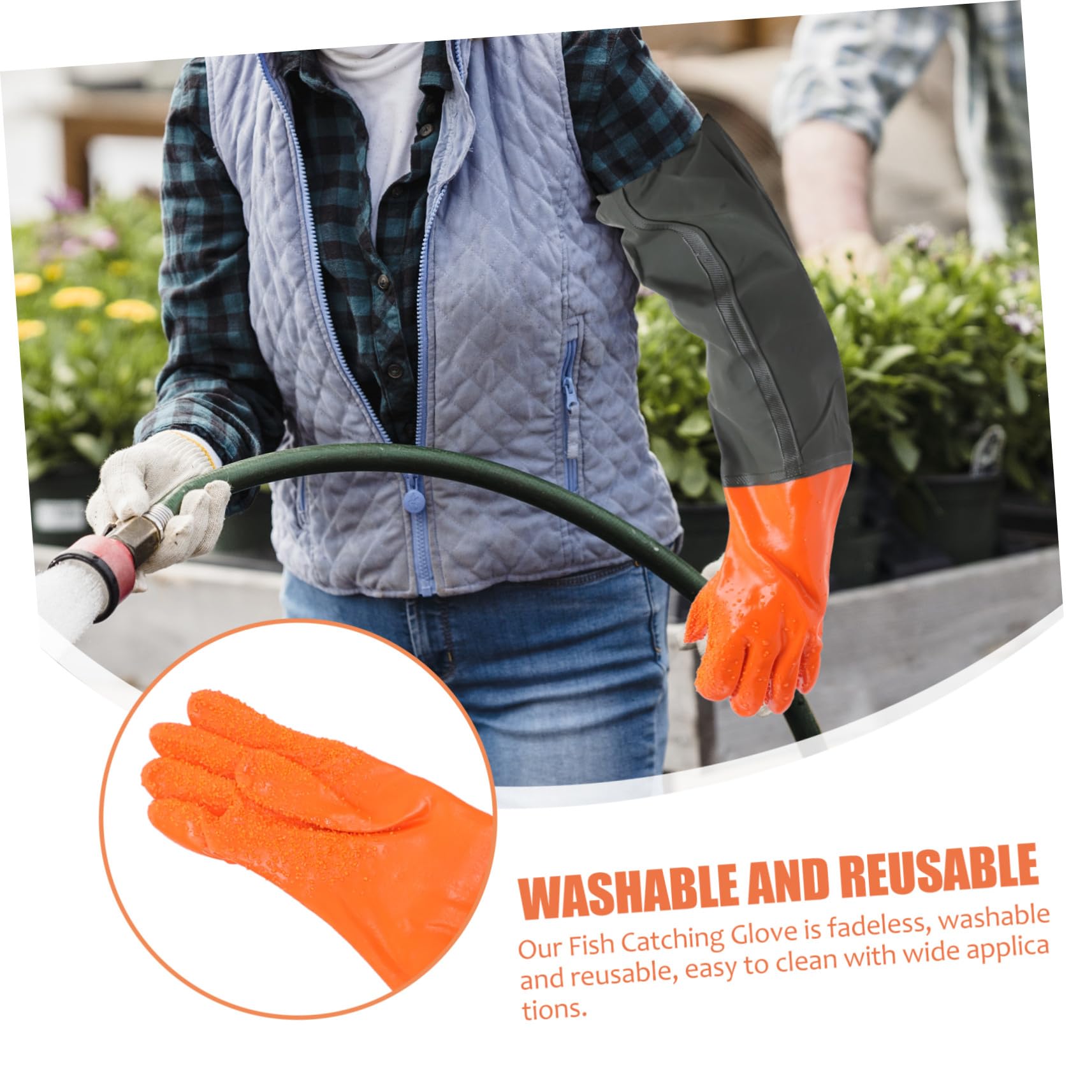 3 Pares Guantes Impermeables Largos para Pesca y Jardinería Reutilizables Ligeros y Resistentes con Cómodo y Diseño Portátil para Uso Diario Acuarios y Estanques