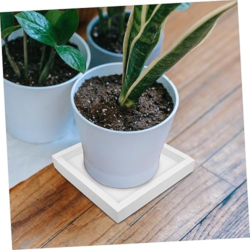 Miniatura 2 de MERRYHAPY Bandeja de maceta de cemento de imitación blanca Alfombra decorativa para exteriores, bandeja de jardín de plástico, placa en maceta