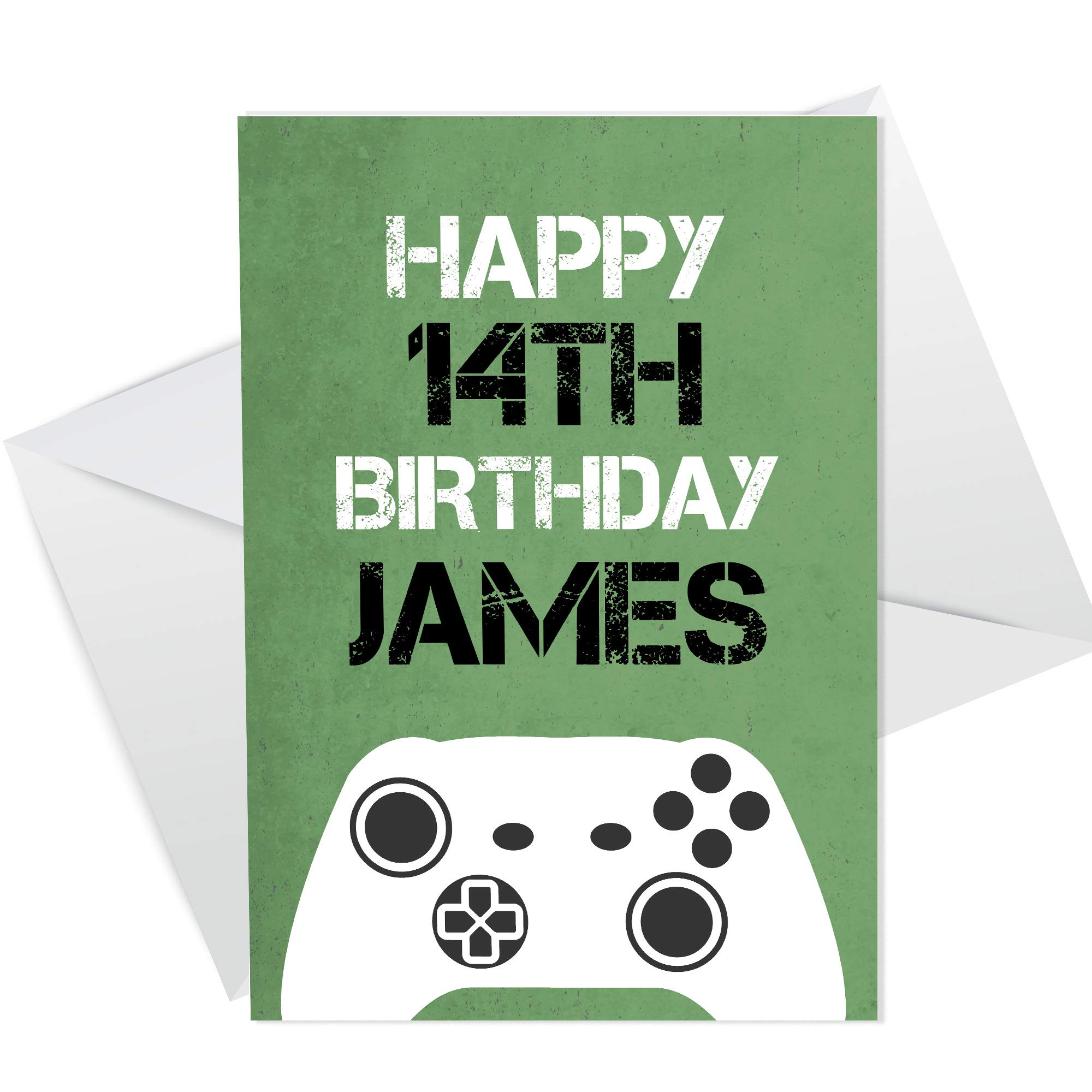 RED OCEAN Personalised Gamer Birthday Card For Son Brother Grandson Nephew Personalised Card For Boys