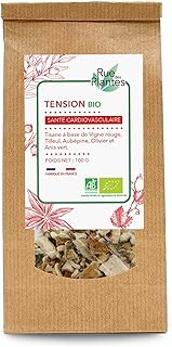 Tisane Tension Bio 100g - Mélange Relaxant de Vigne Rouge, Olivier, Aubépine, Tilleul et Anis Vert - Aide à Maintenir une Tension Artérielle Saine