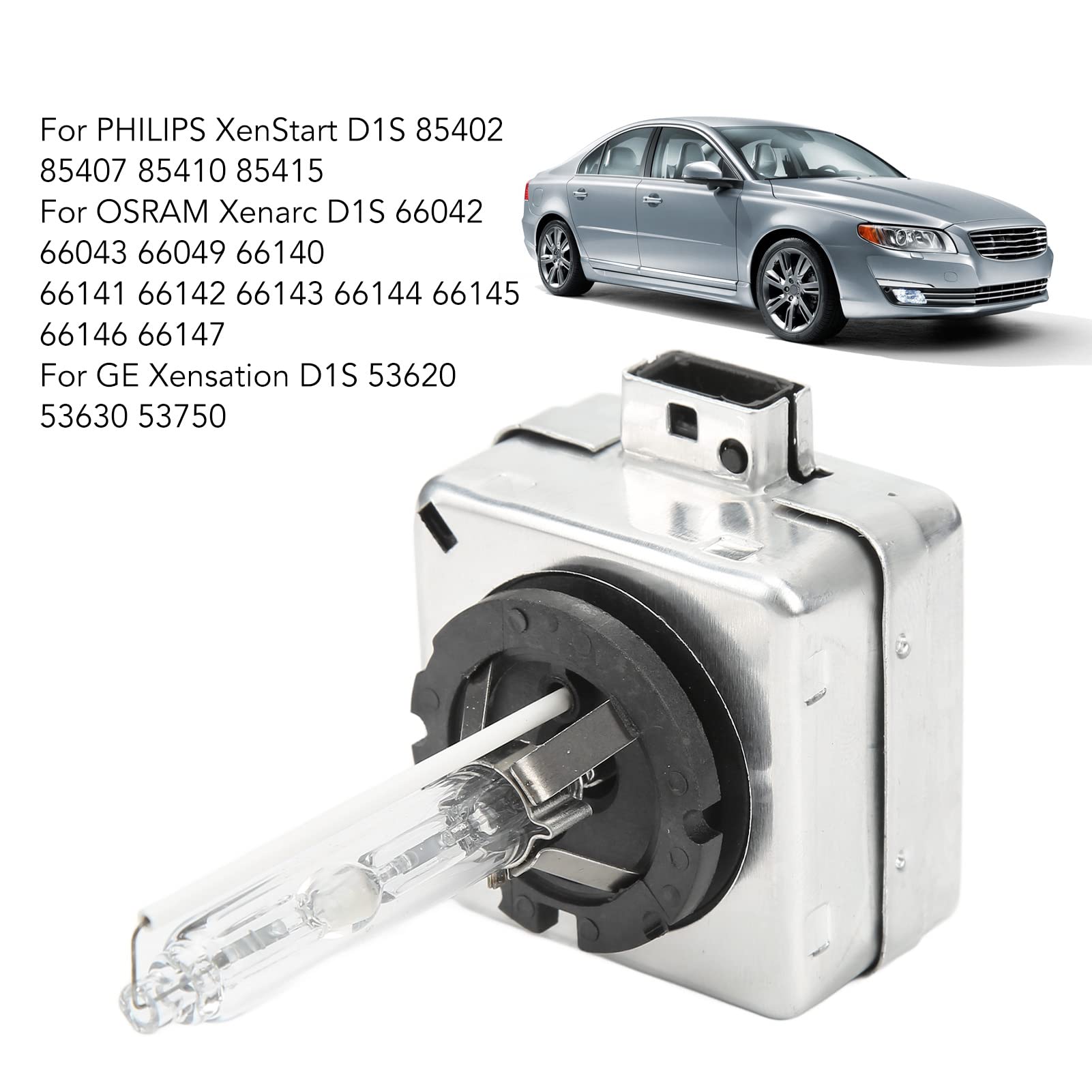 2 Bombillas de Xenón D1S para Faros Delanteros, 6000 K, 35 W, 3200 Lm, Ultrabrillantes, Larga Vida útil, Amplia Aplicabilidad, Ahorro de Energía, Diseño de Seguridad,