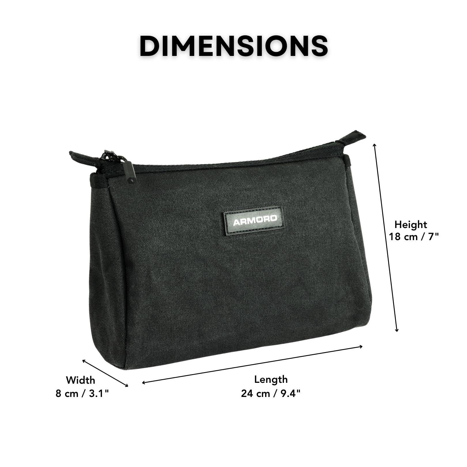 ARMORO Easy Pouch - Durable Canvas Organizer with YKK Zipper, Compact Pouch for Gadgets, Cables, and Personal Items (Sand) 2