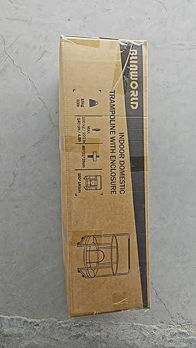 Miniatura 2 de Trampolín para niños, cama elástica ajustable para bebés con aro de baloncesto, 440 libras para interiores y exteriores con recinto (amarillo)